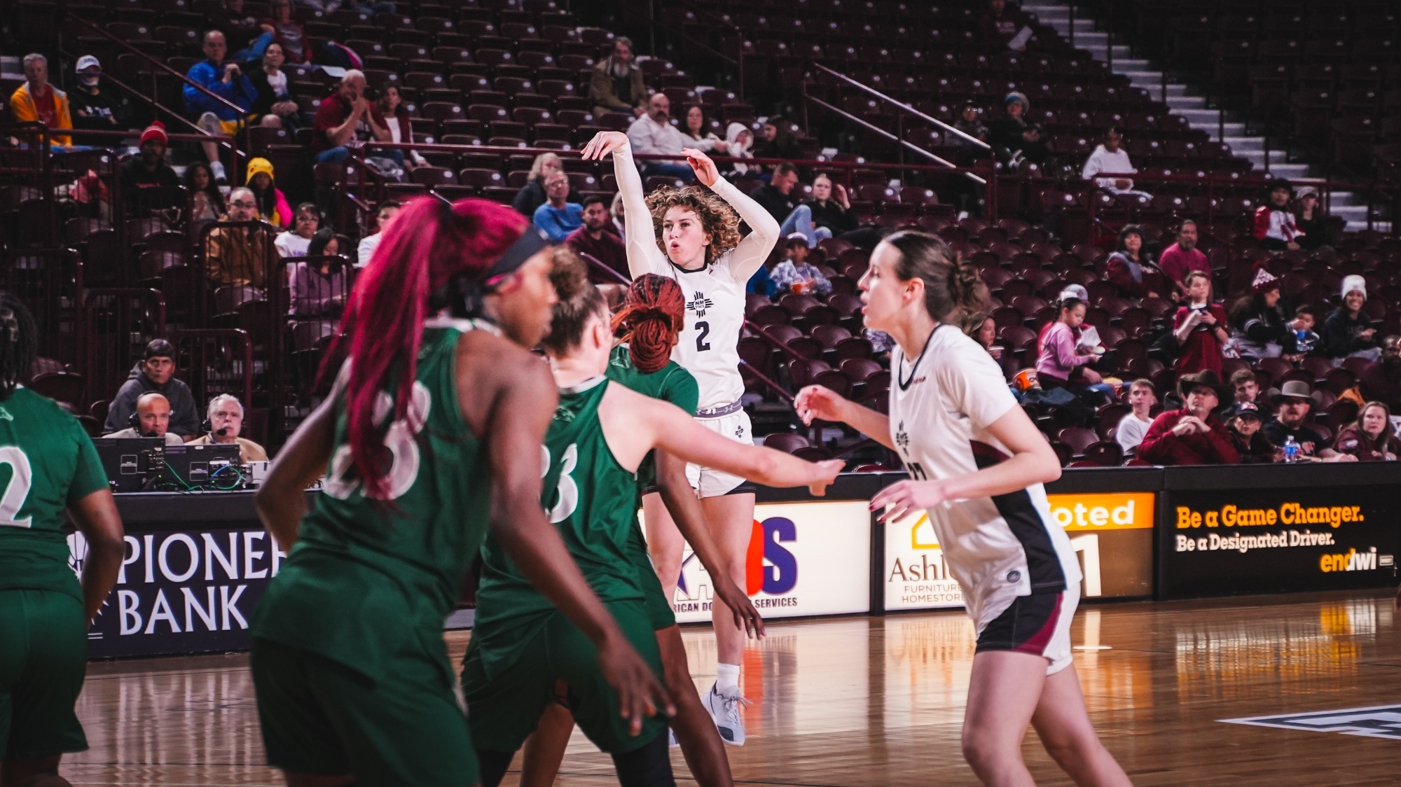 Loes Rozing attempting a shot against ENMU (12/29)