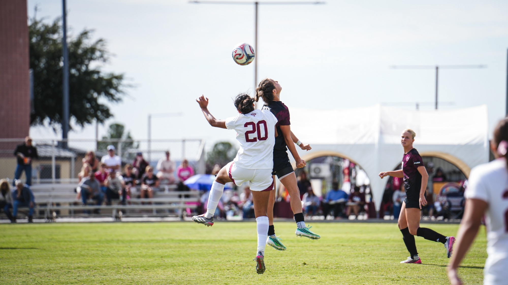 Azalie Floriano battling for a ball against Missouri State (10/18)