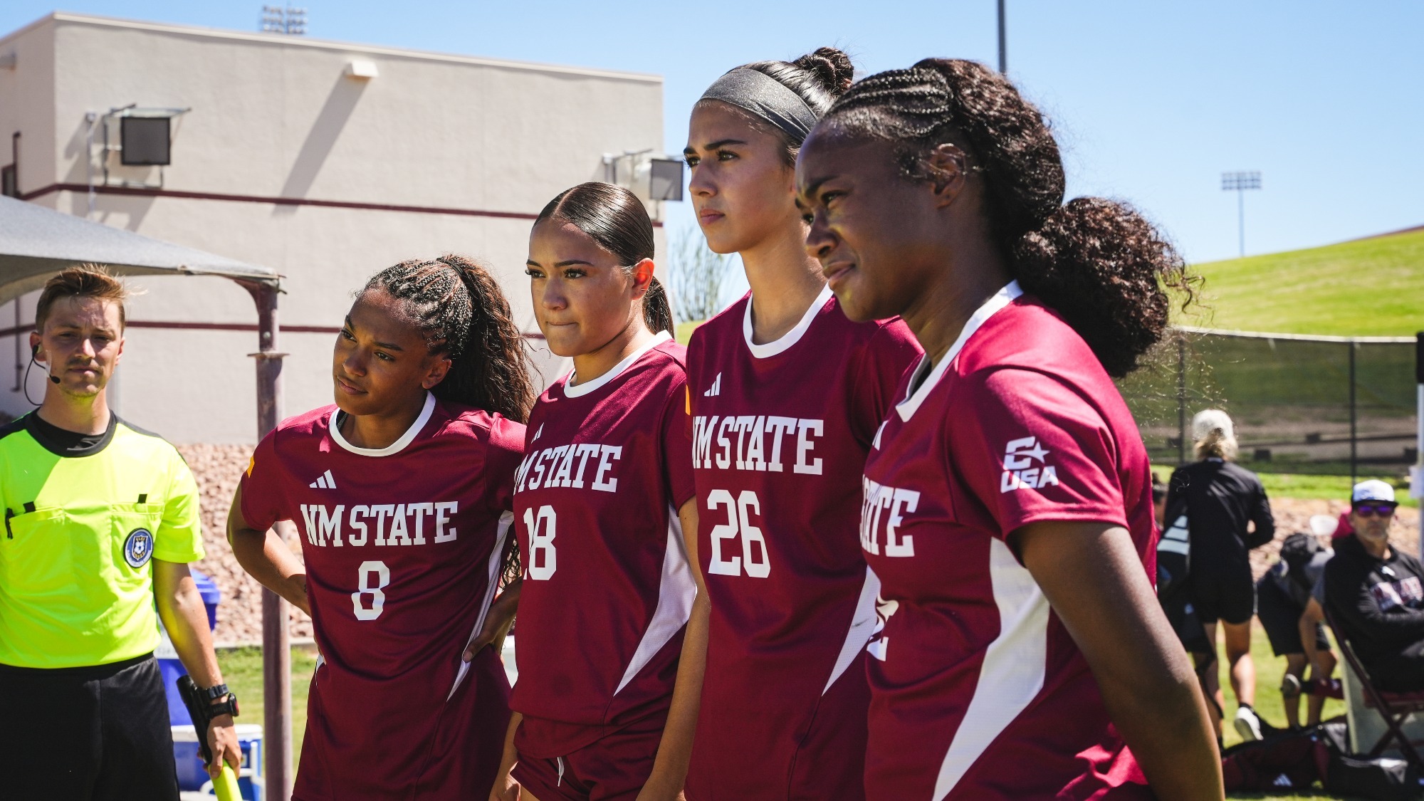 NM state team captains at the pregame coin toss agaisnt NAU (9/20)