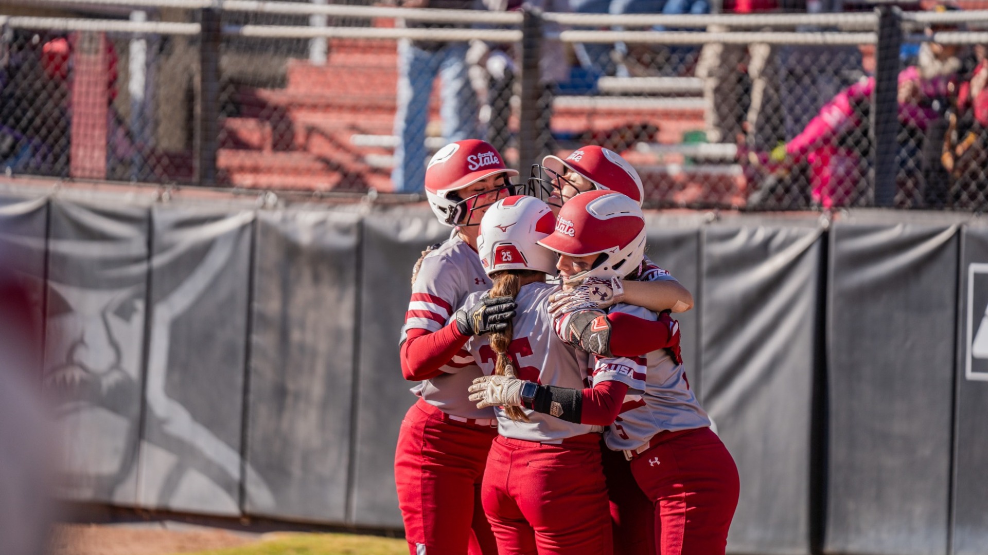 Softball celebrate after home run