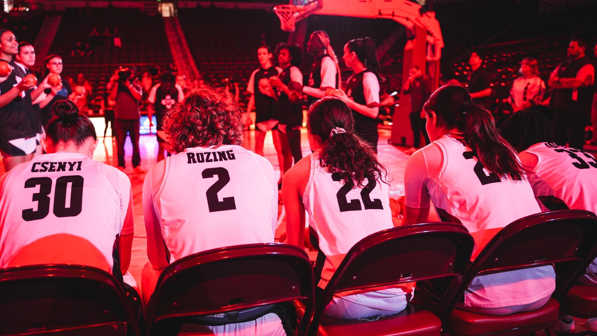 Starting lineup preparing to be announced during a game against Jax State (2/28)