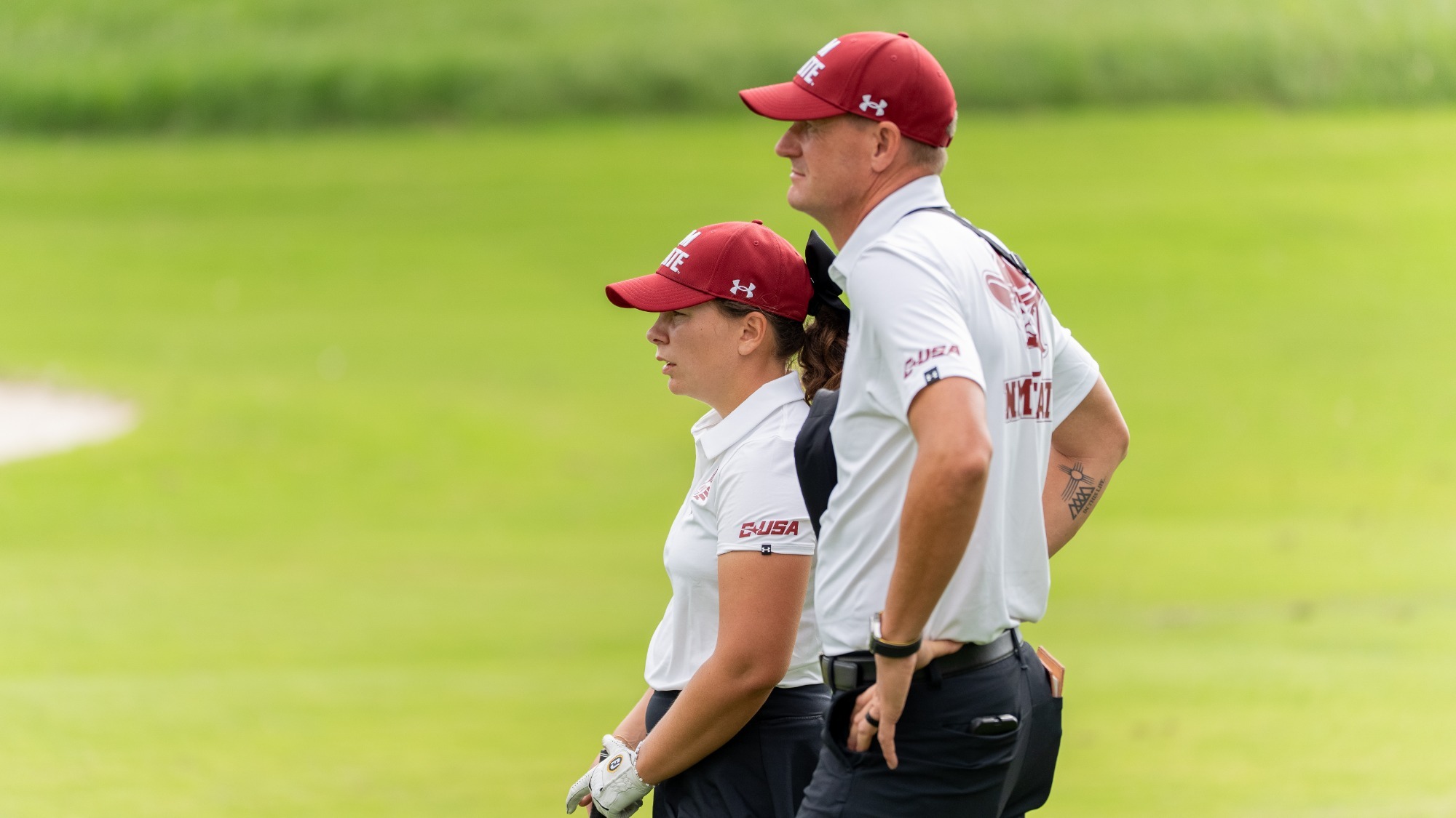 Emma Bunch and Head Coach Danny Bowen at the 2026 CUSA Championship