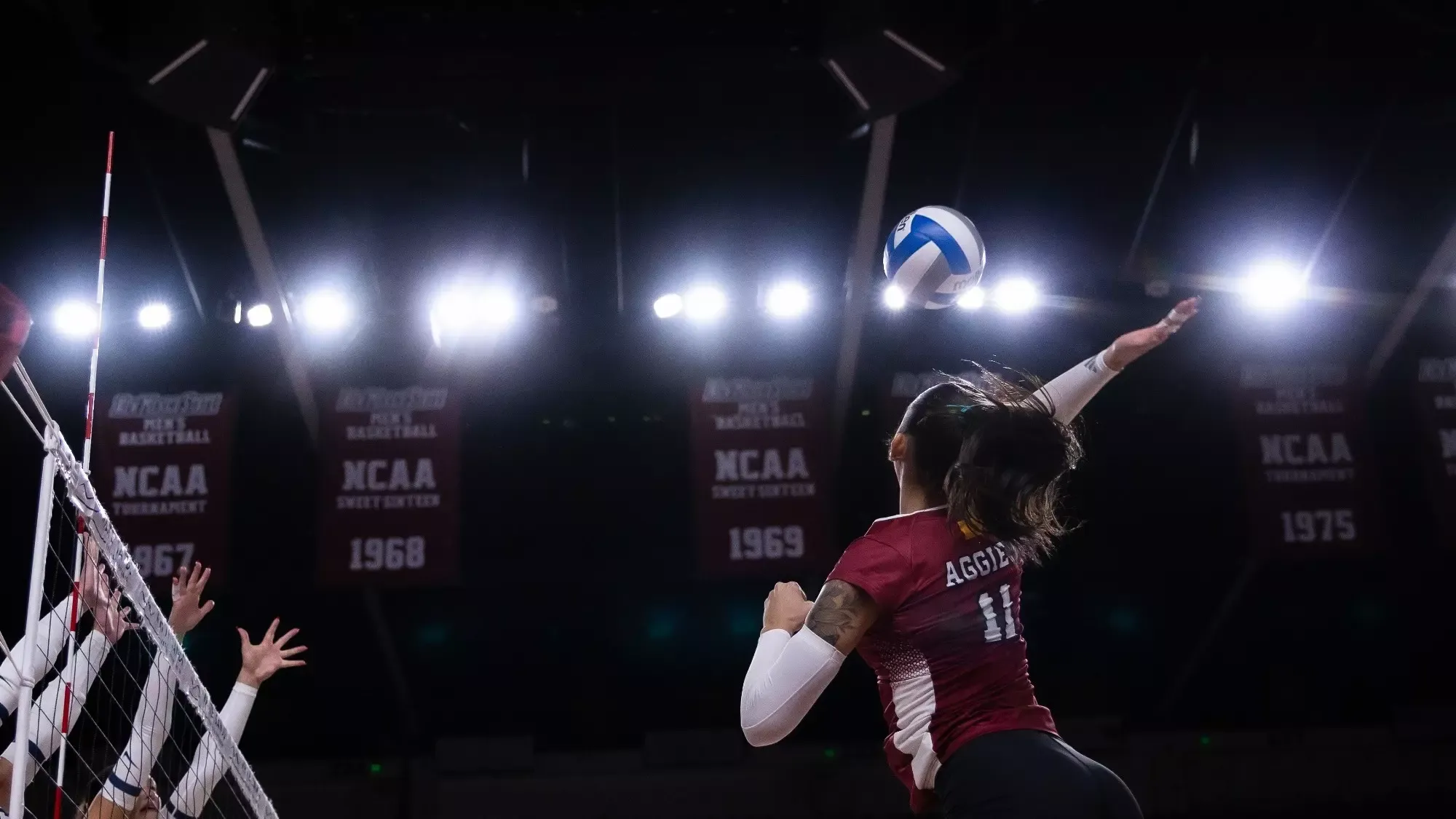 Jaleynn Kohli preparing for an attack against California Baptist (8/29)