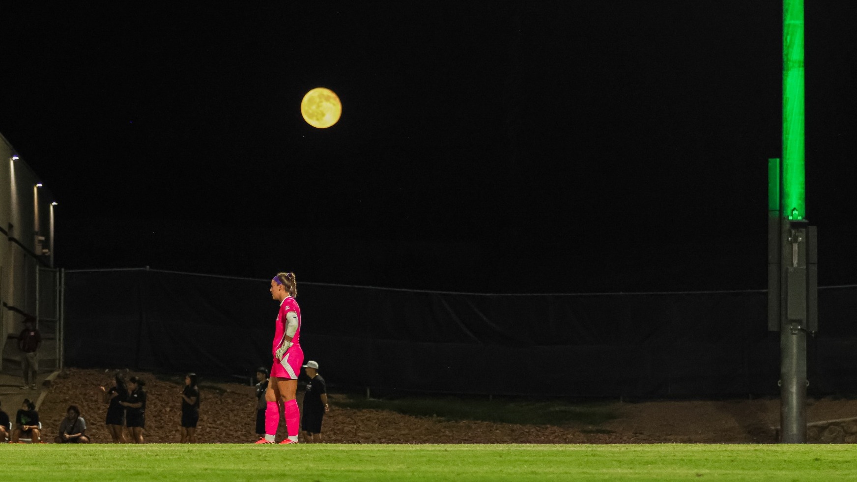 Karolanne Lafortune with the moon in the background in-game against FIU (9/27)