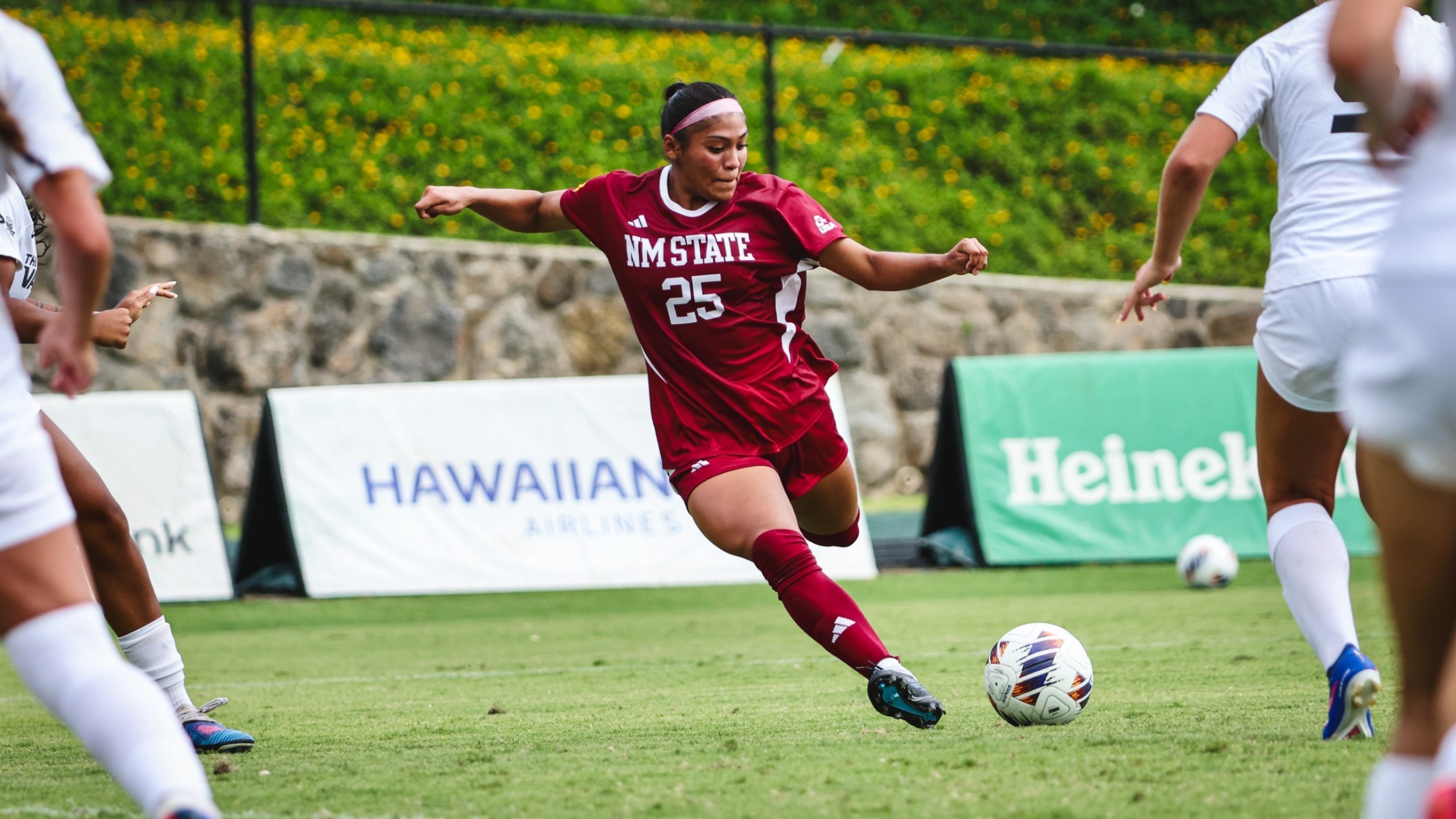Esme Arenas with the ball against Utah Valley (9/6)