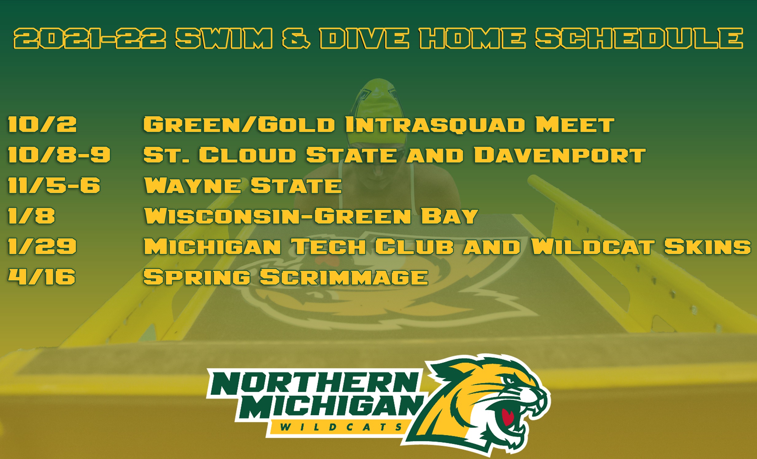 202122 NMU Swim & Dive Schedule Released Northern Michigan University