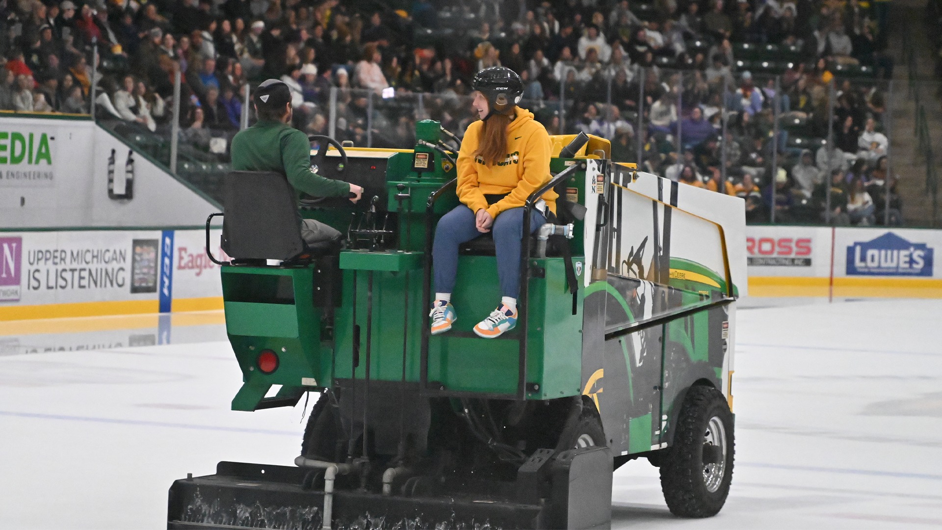 Zamboni Rides at NMU Hockey and Personalized Video Board Messages at