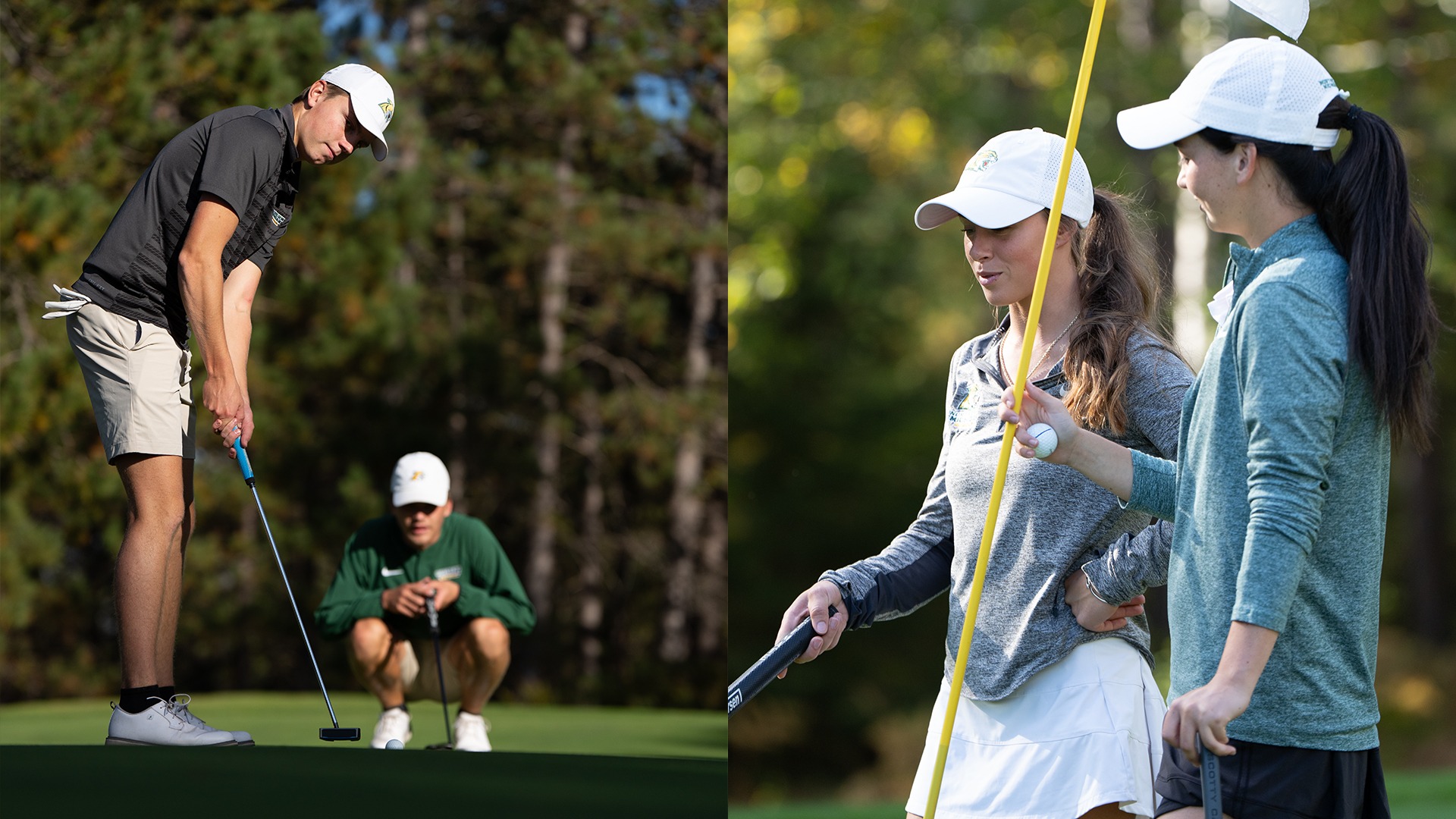 NMU Golf teams practicing