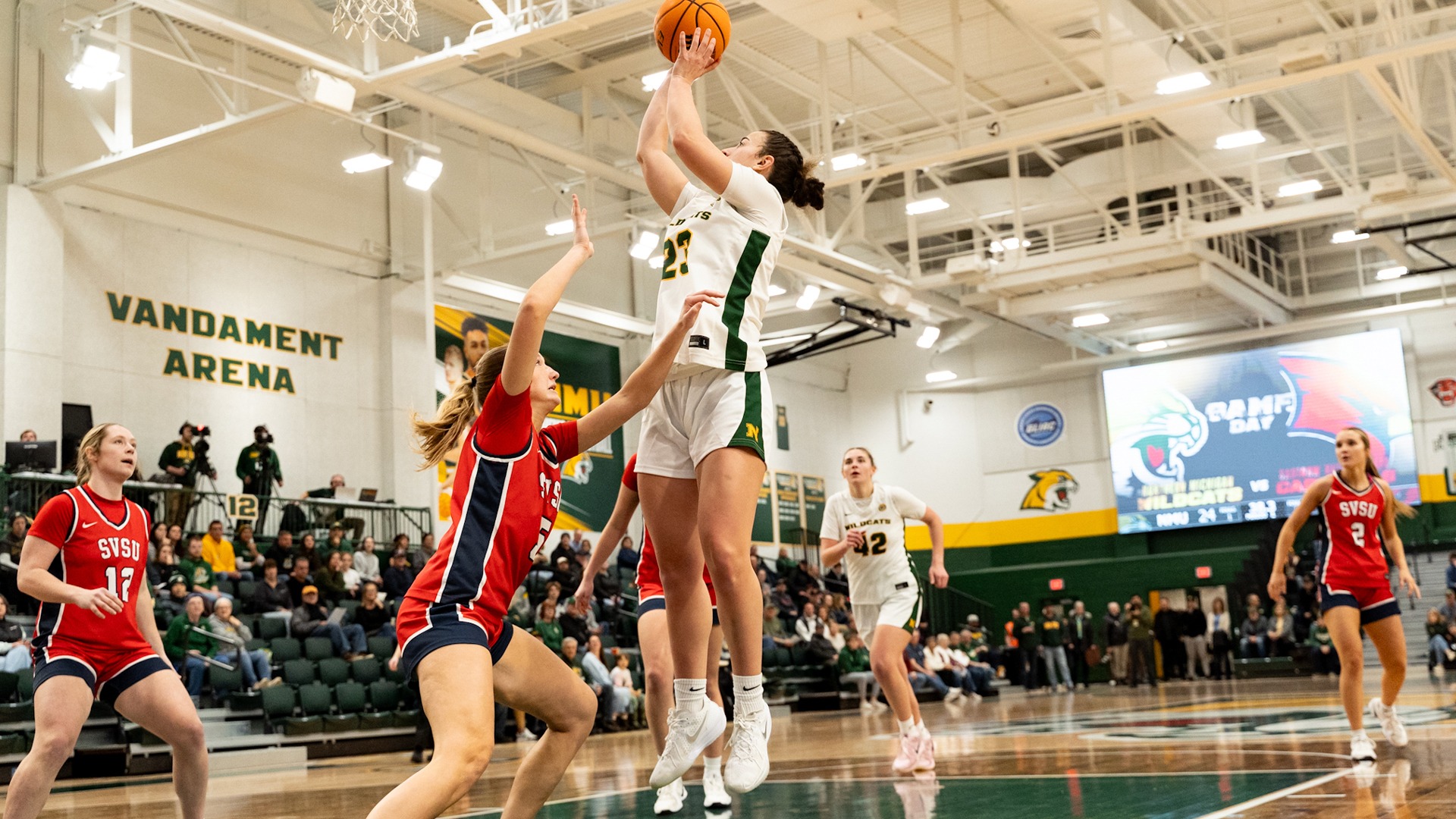 Jacy Weisbrod takes a jumper vs SVSU