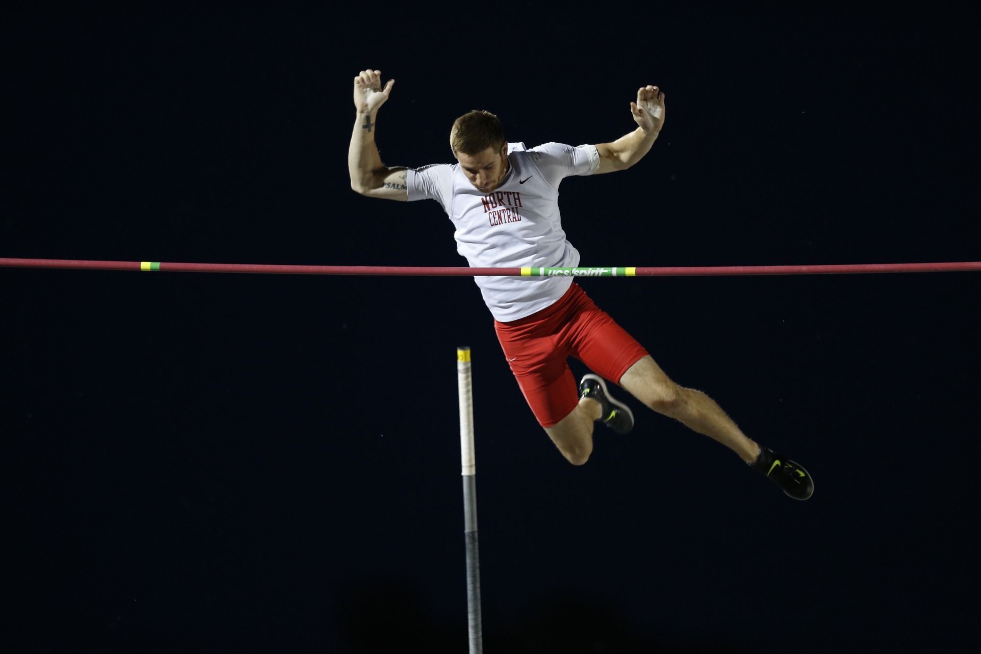 Josh Winder pole vaulting Hall of Fame Inductee