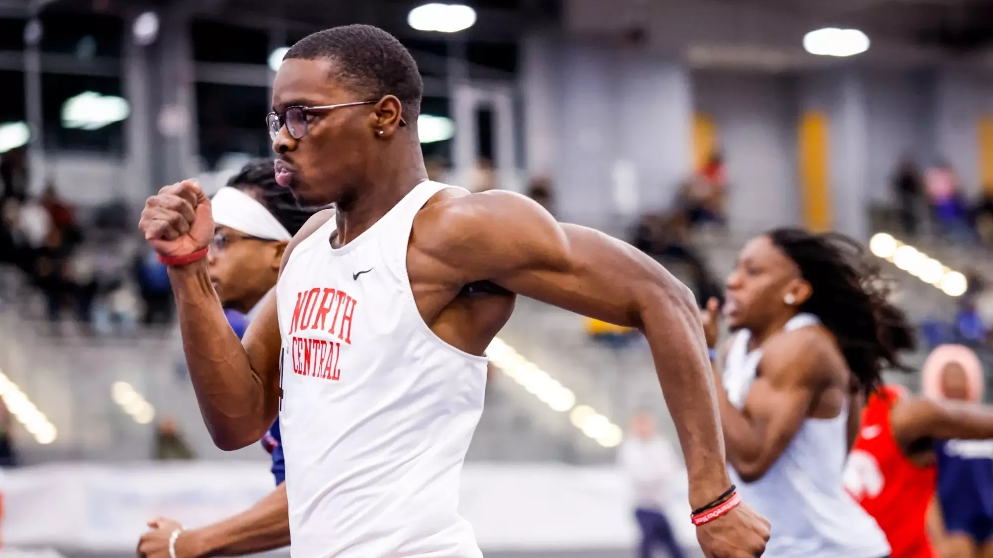 Randy Reed races 60m at the DePaul Blue Demon Holiday Invite