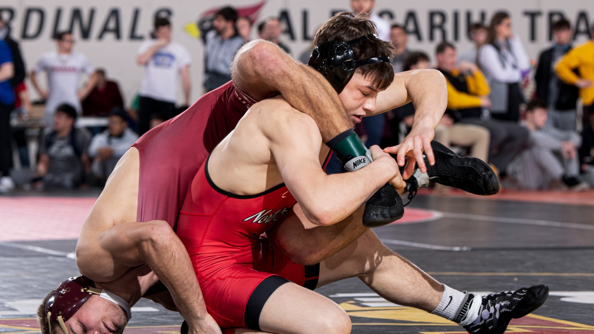 Ethan Spacht attempting a takedown