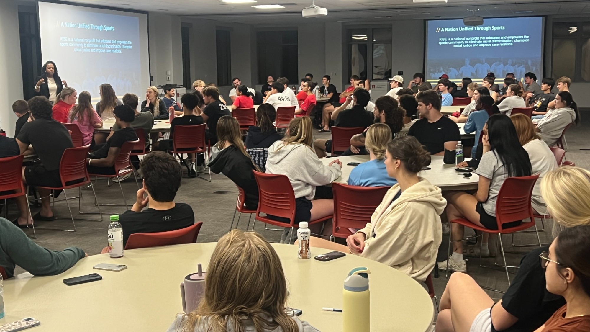 Student-athletes attend RISE fall session in Stevenson Hall 9/18/2025