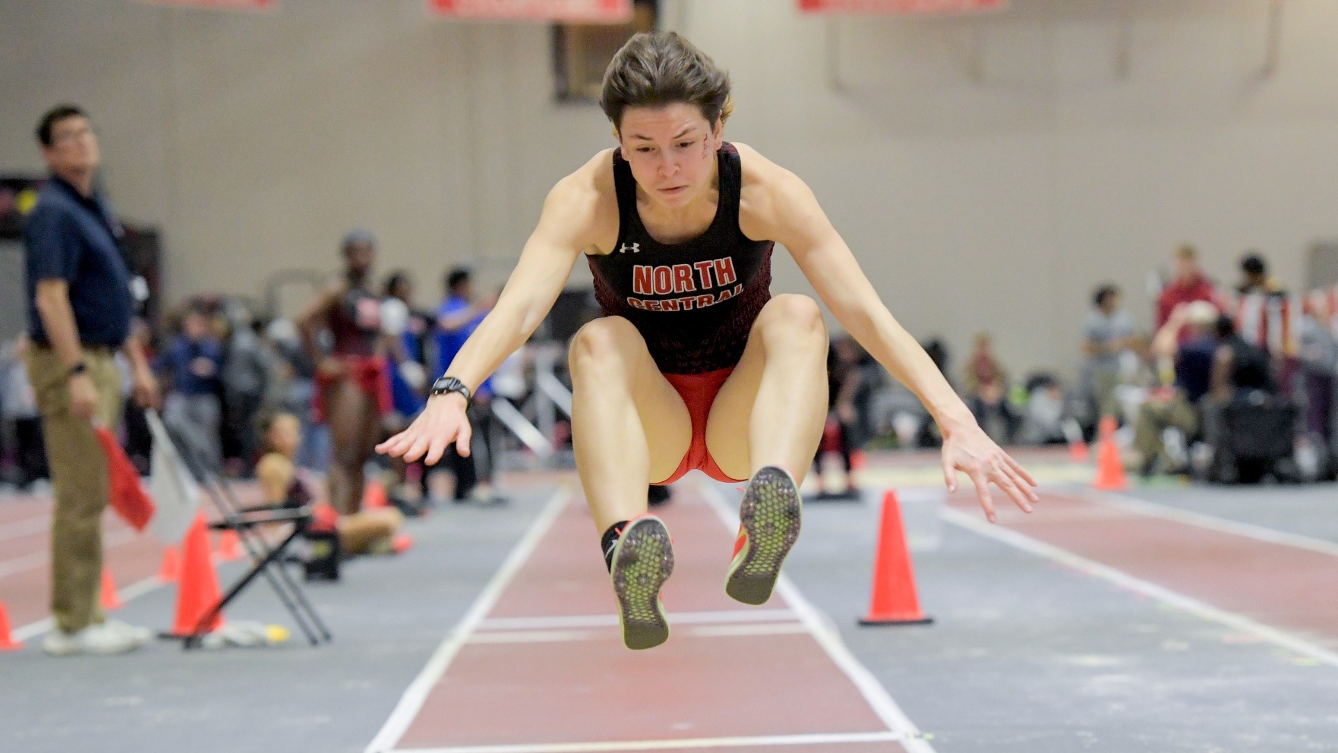 Julia Kelly wins the triple jump at Pat Heenan Invite