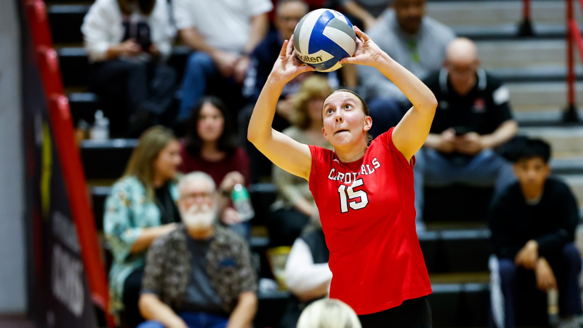 Sarah Harvey setting up Lauren Benson for a kill vs Wheaton