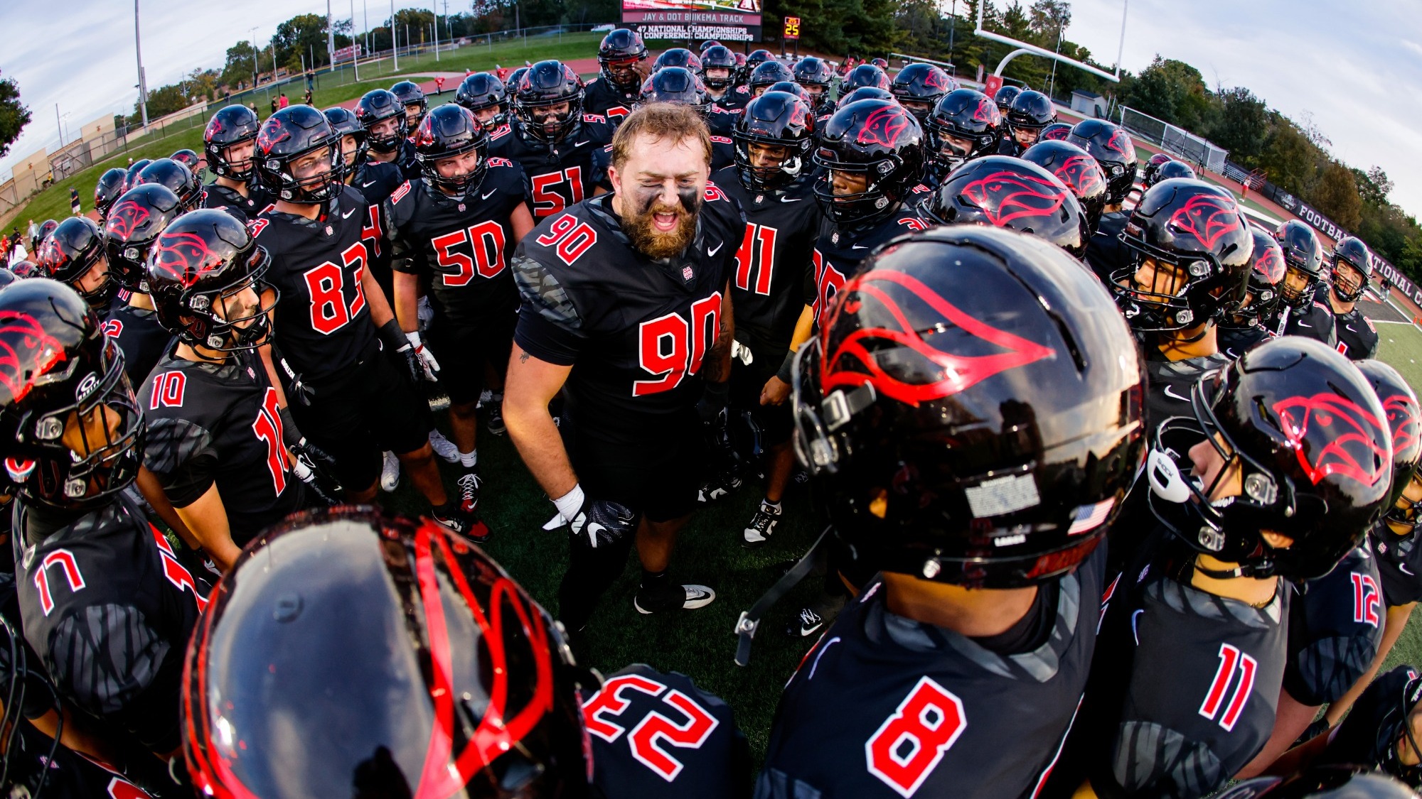 Maverick Ohle hyping up the team 