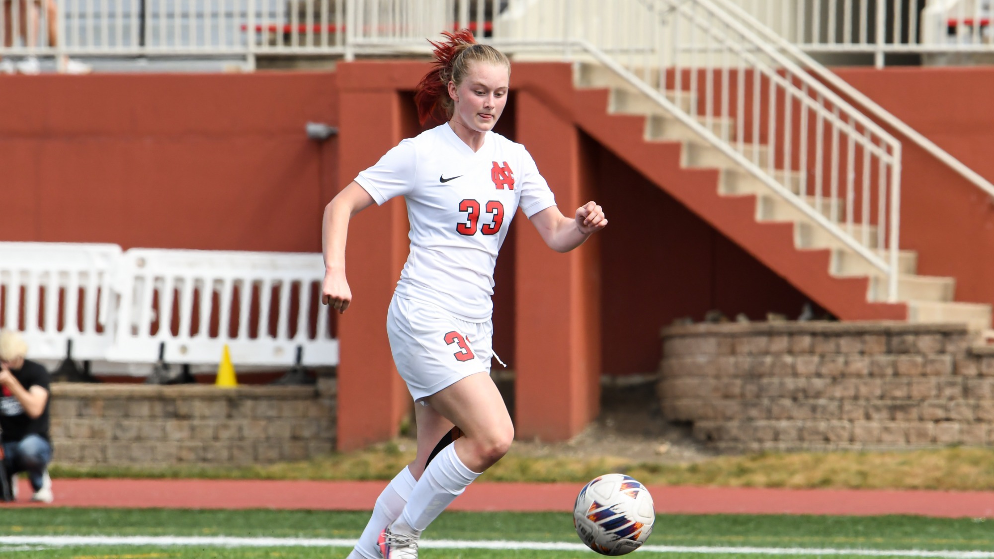 Baylee Burbidge brings the ball upfield against Centre