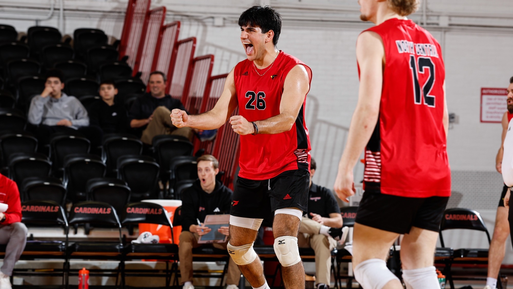 Brannen Almarales shouts in celebration after scoring a point.