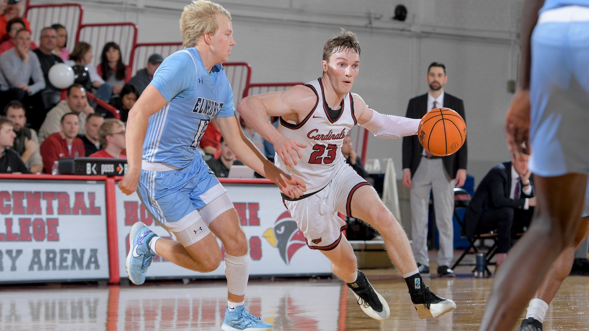 Sean Molloy takes the ball to the hoop on Senior Night