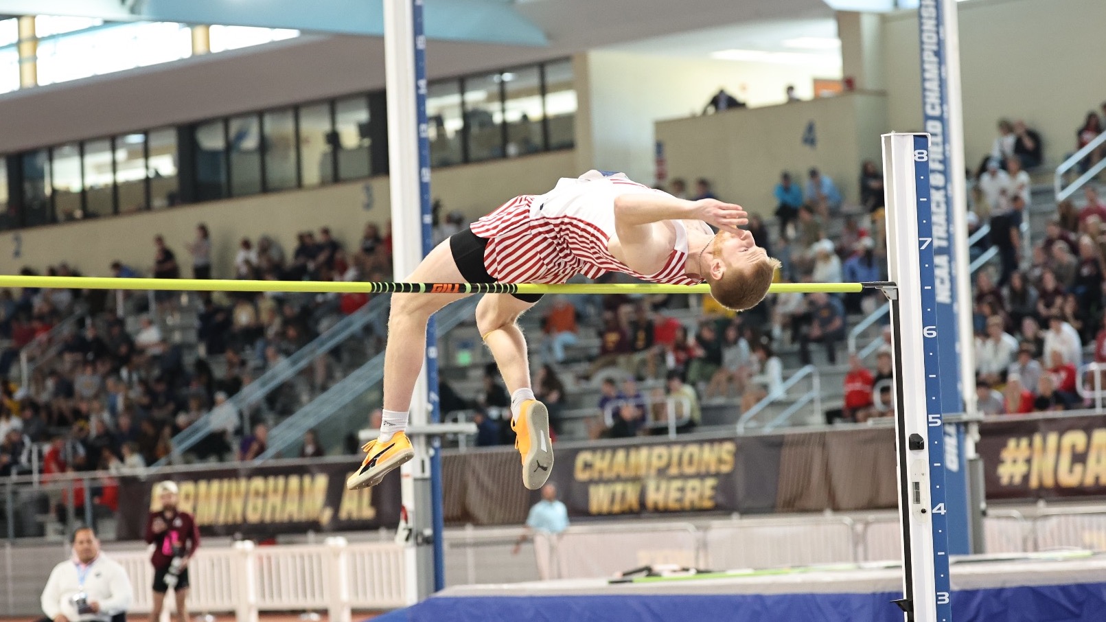 Cole Oleson high jumping at 2026 NCAA Indoor Championships