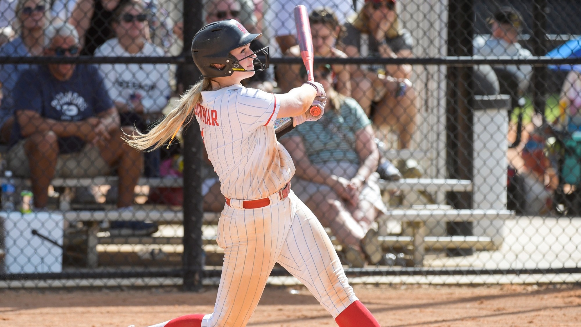 Lauren Bowmar at bat in Florida for North Central College softball team's spring break games.