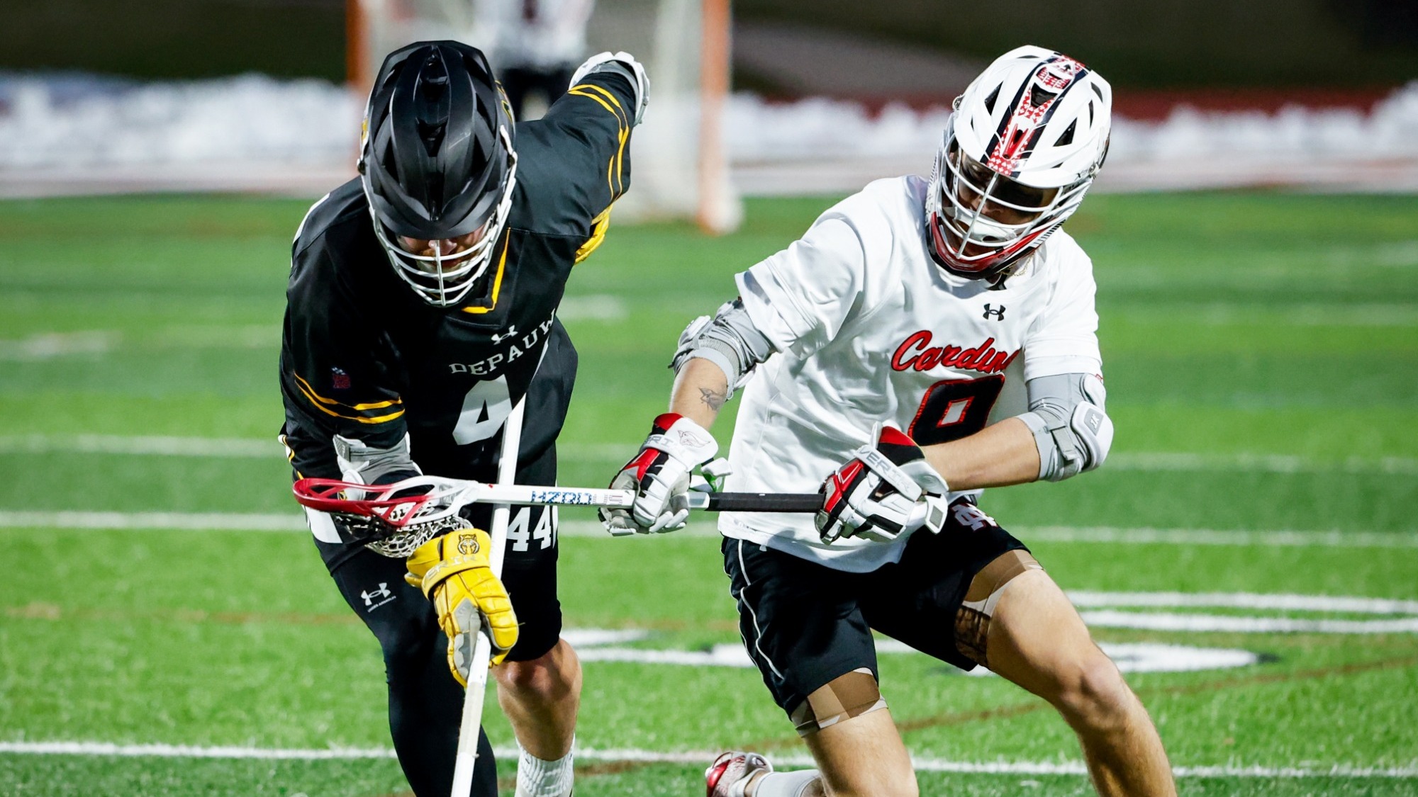 Will Sanchez disrupting DePauw attackman