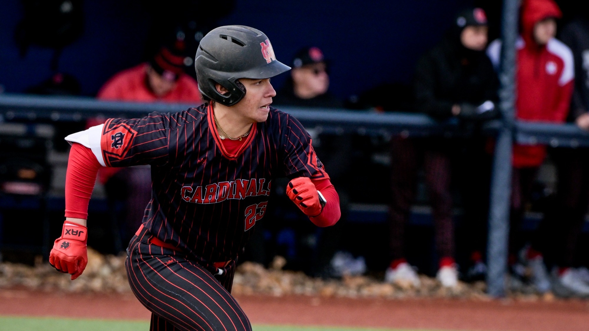 Caleb Smith running to first base vs Baldwin Wallace