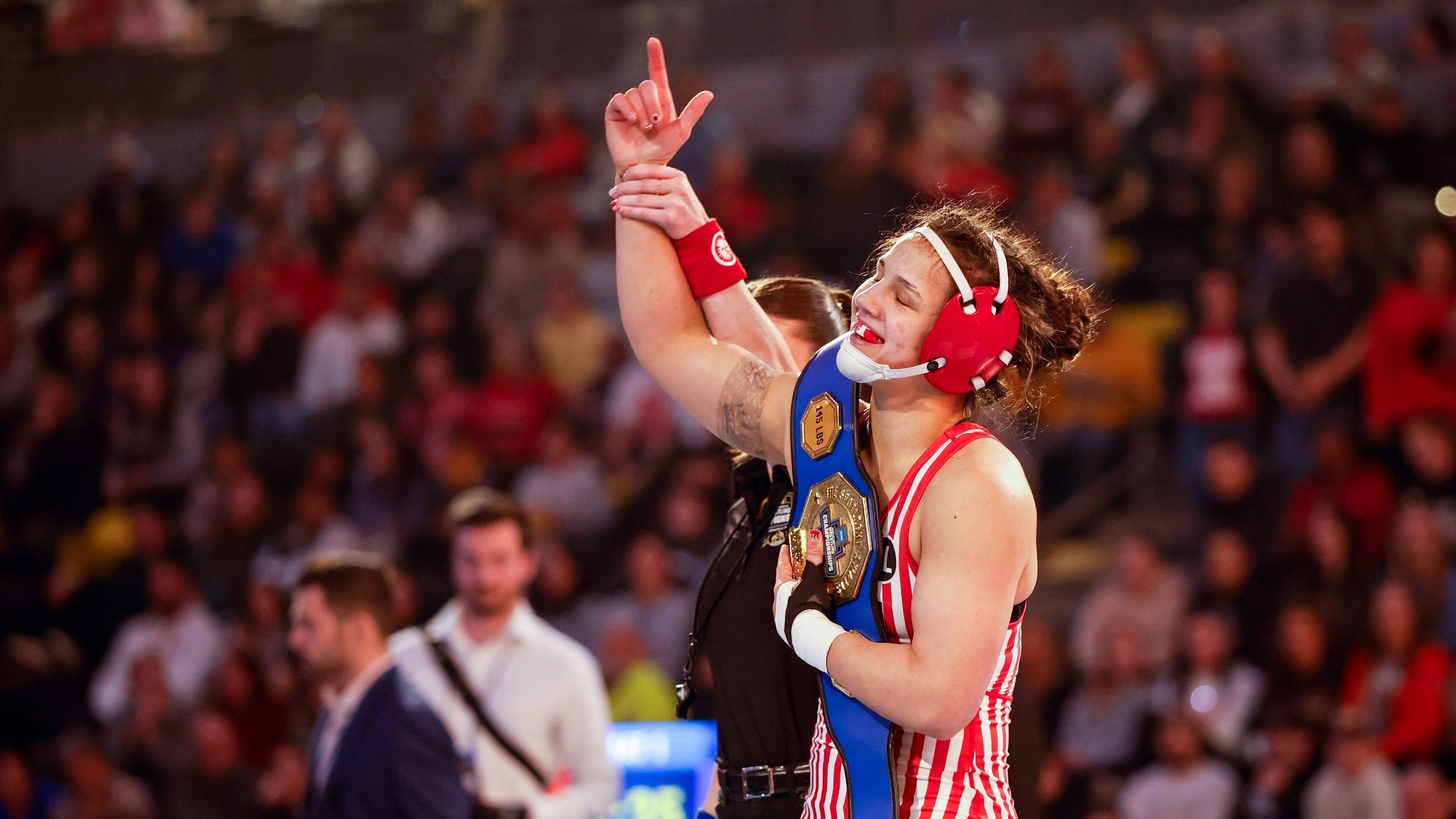 Bella Mir with NCAA Championship Belt