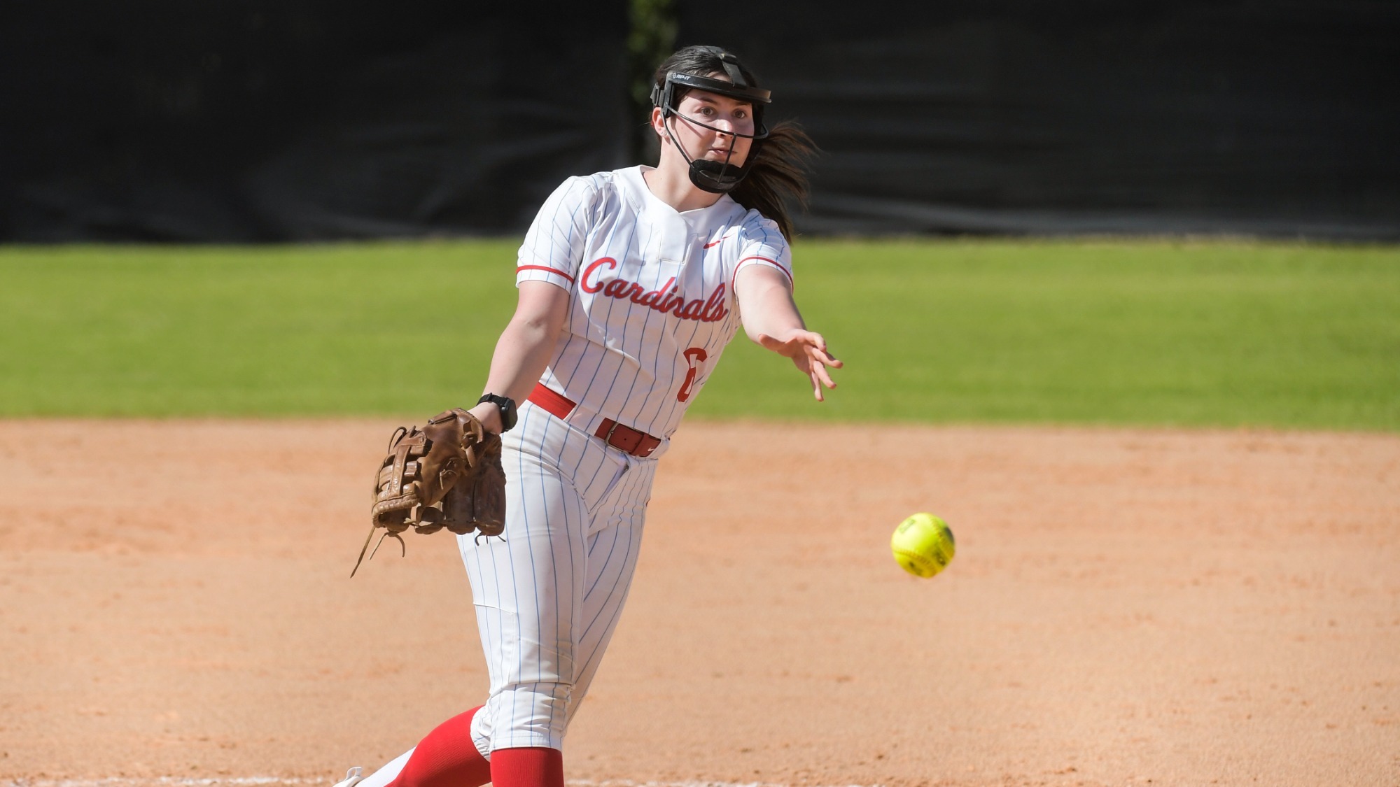 Sam Schilf pitches the ball