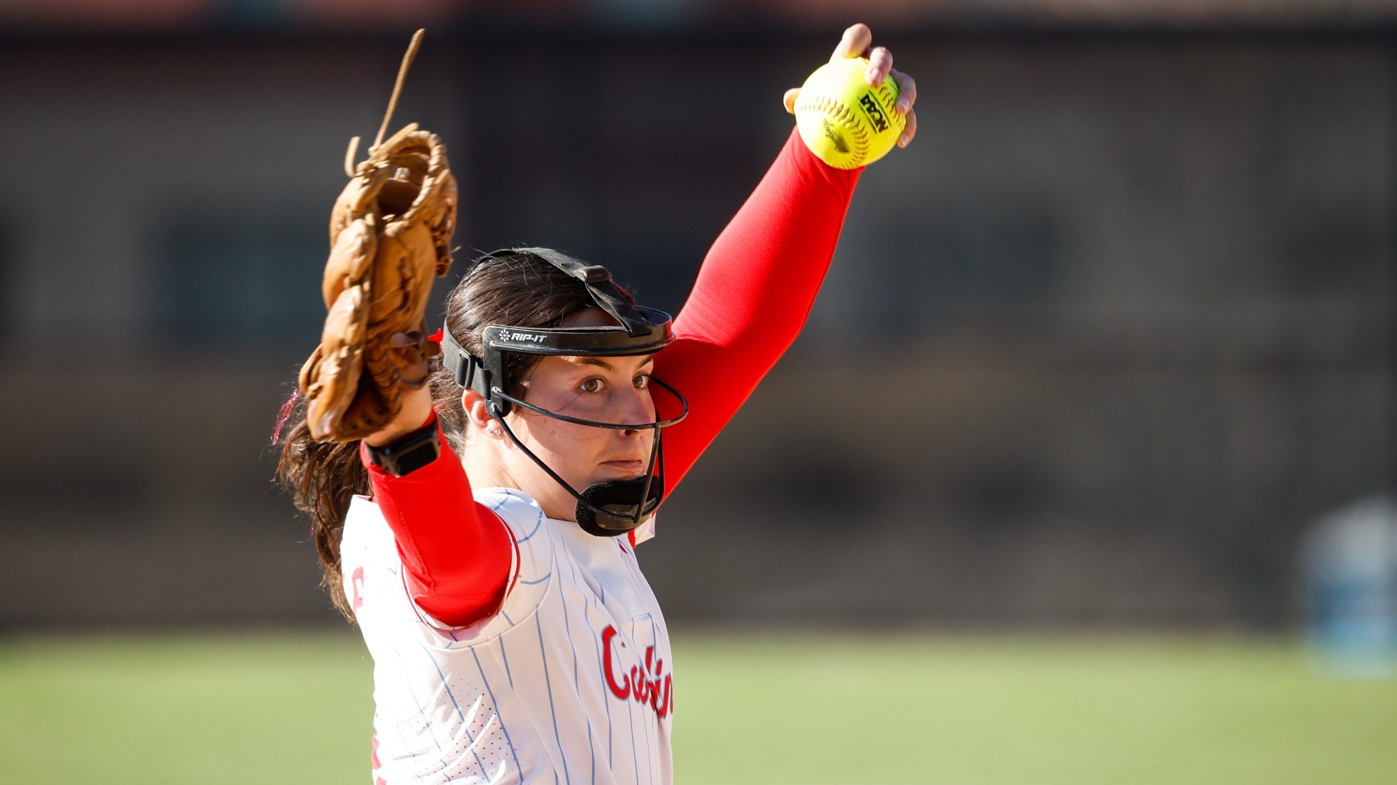 Sam Schilf fires pitch home