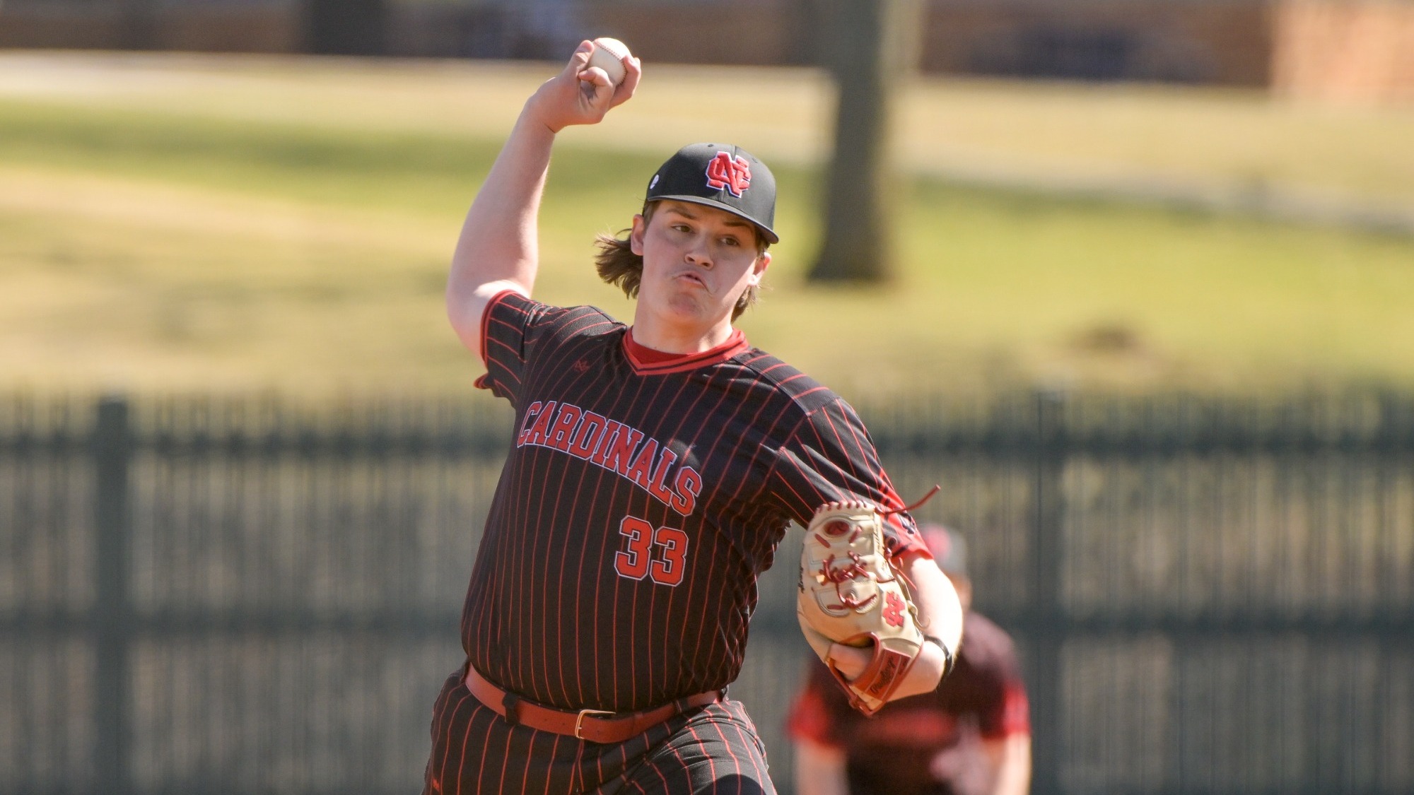 Colby Gaither throwing a changeup vs Calvin