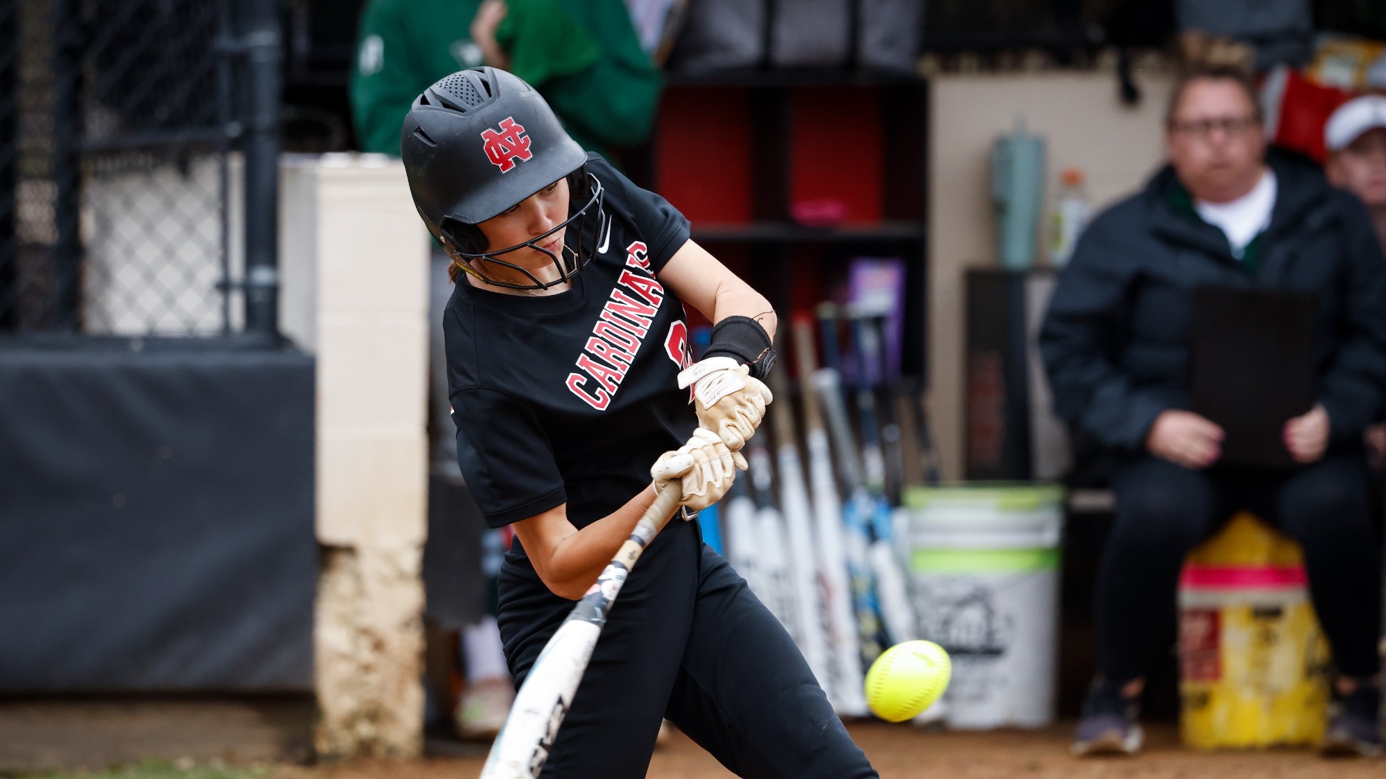 Sydney Nienhouse takes an at bat against IWU