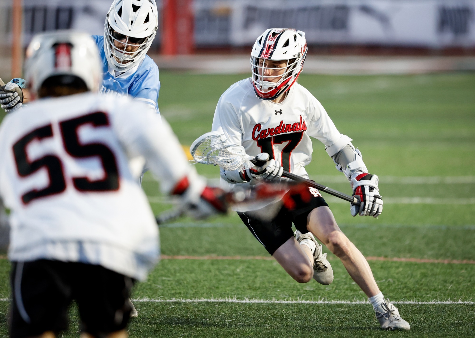 Ben Kerkow looks to score against Elmhurst