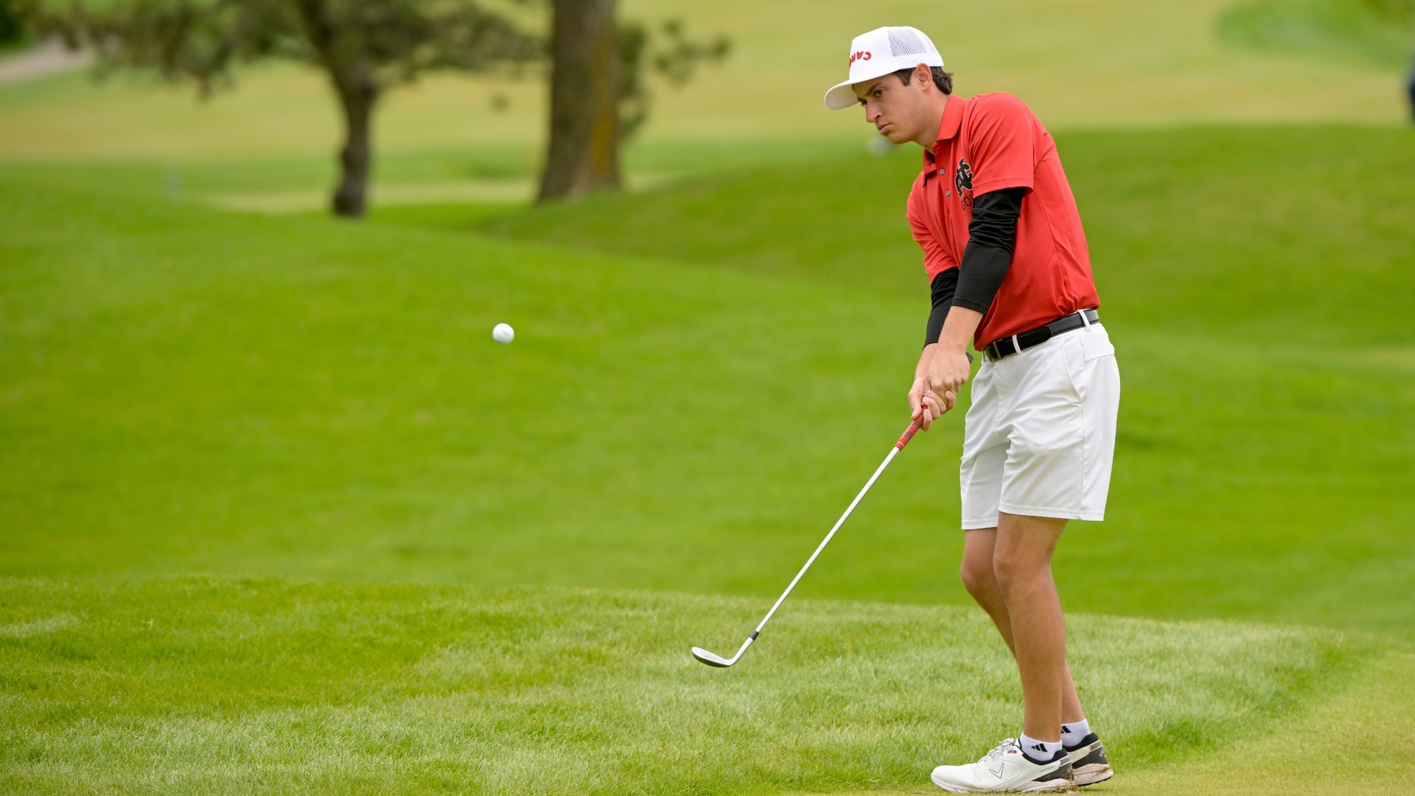 Jake Delaney chipping a shot at the CCIW Championships