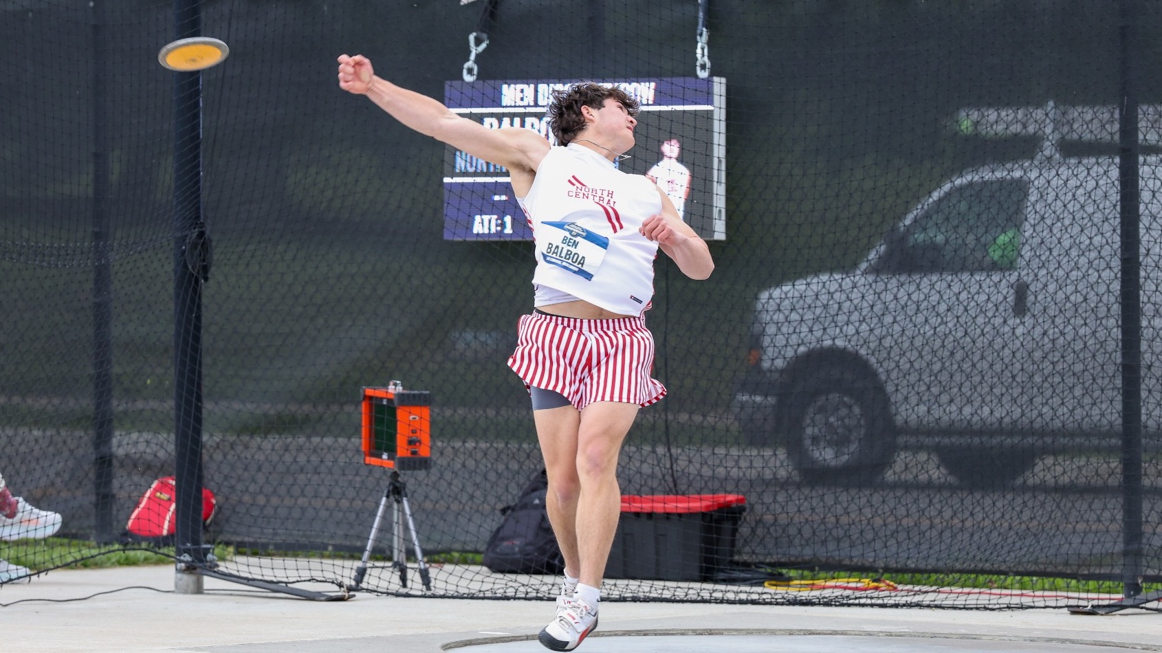 Ben Balboa throwing discus at 2026 NCAA Championships