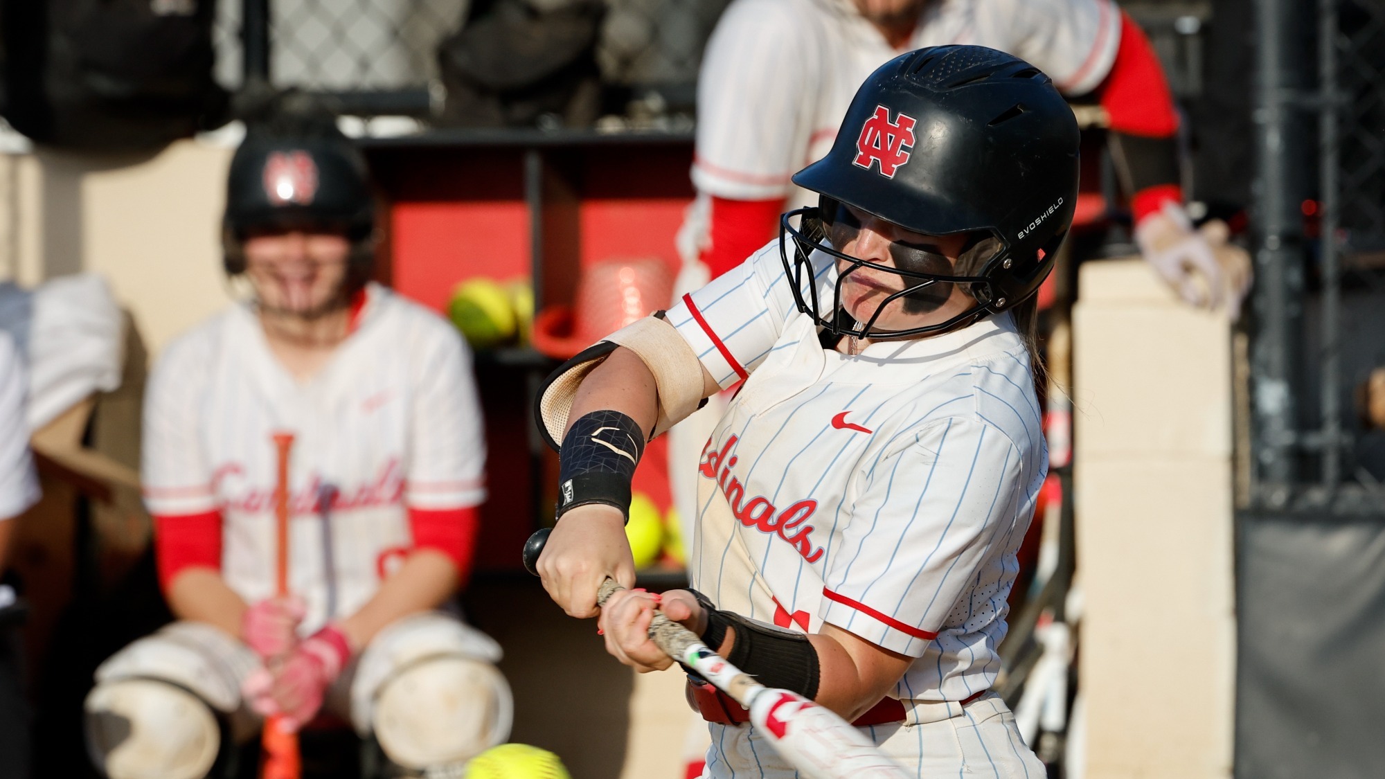Gracie Vlach swings at the ball