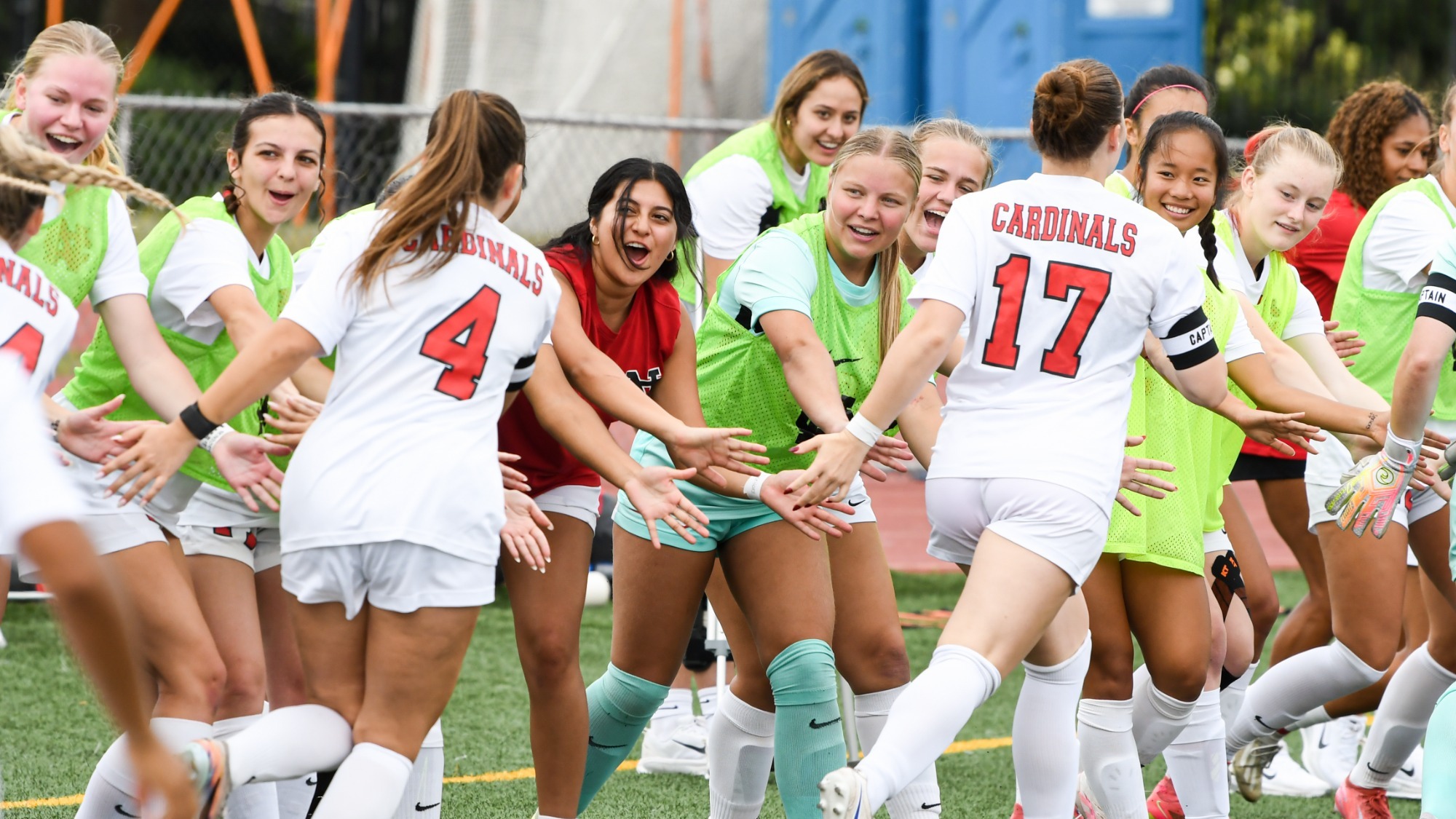 Women's soccer pregame tunnel against Centre