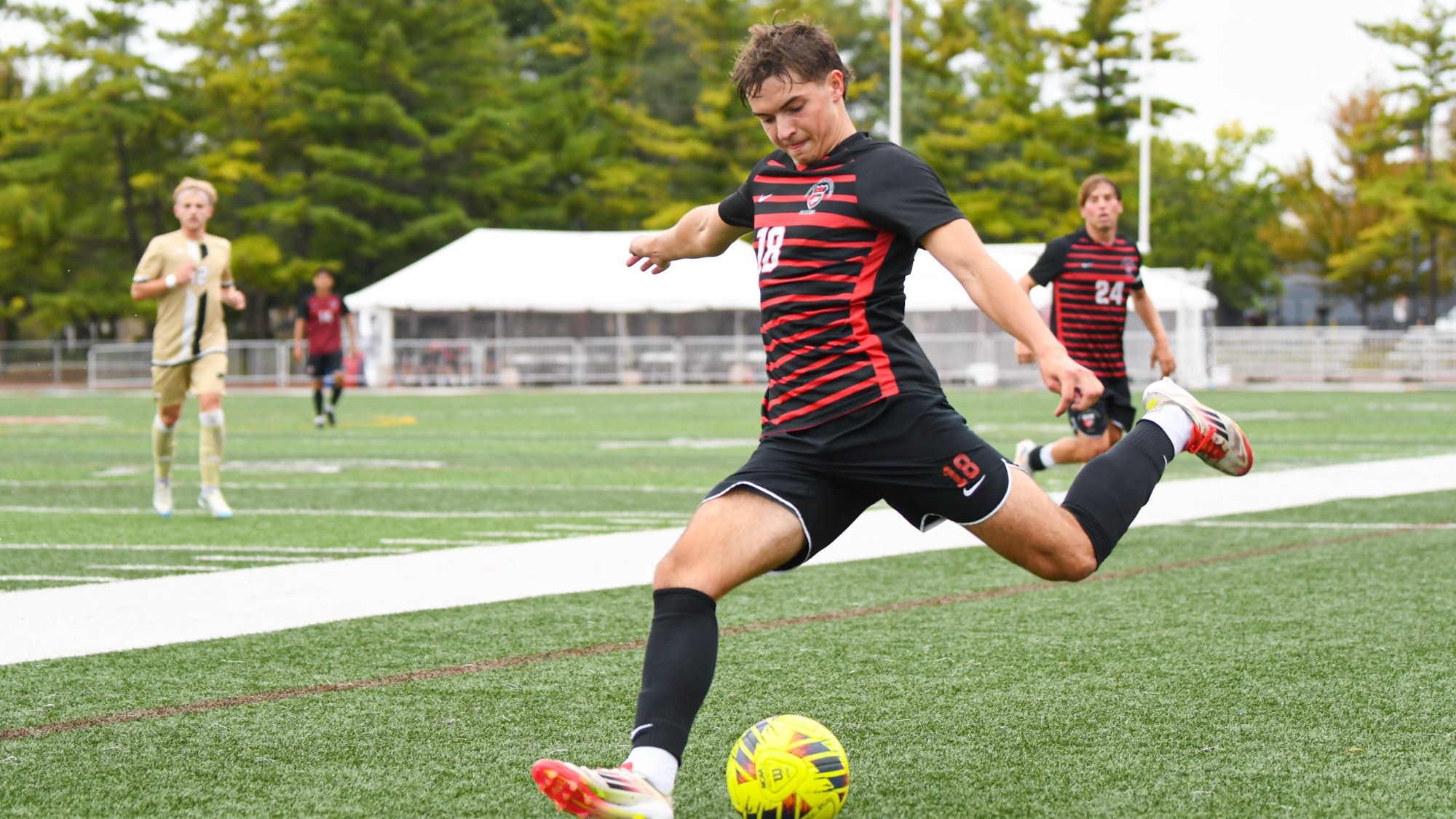 Andrew Donato winds up for ball entry vs Nebraska Wesleyan