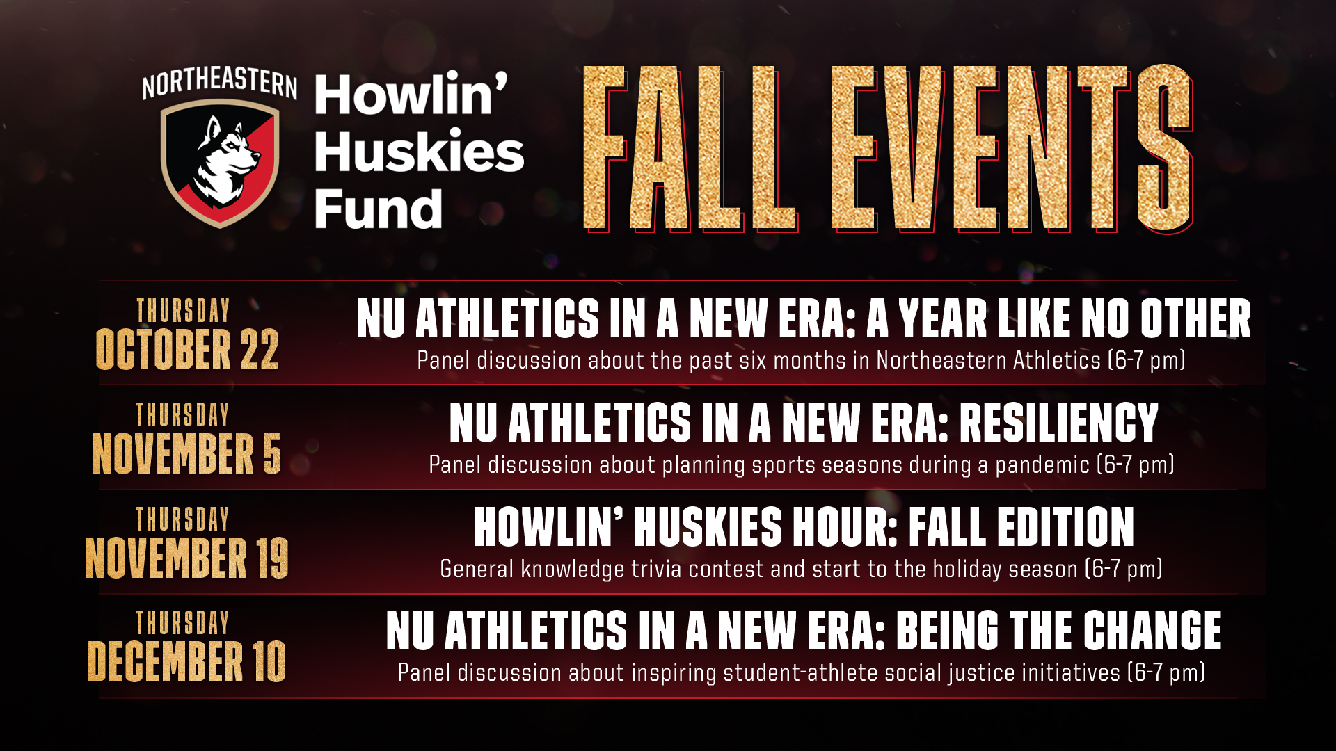 Howlin' Huskies Fund fall 2020 events