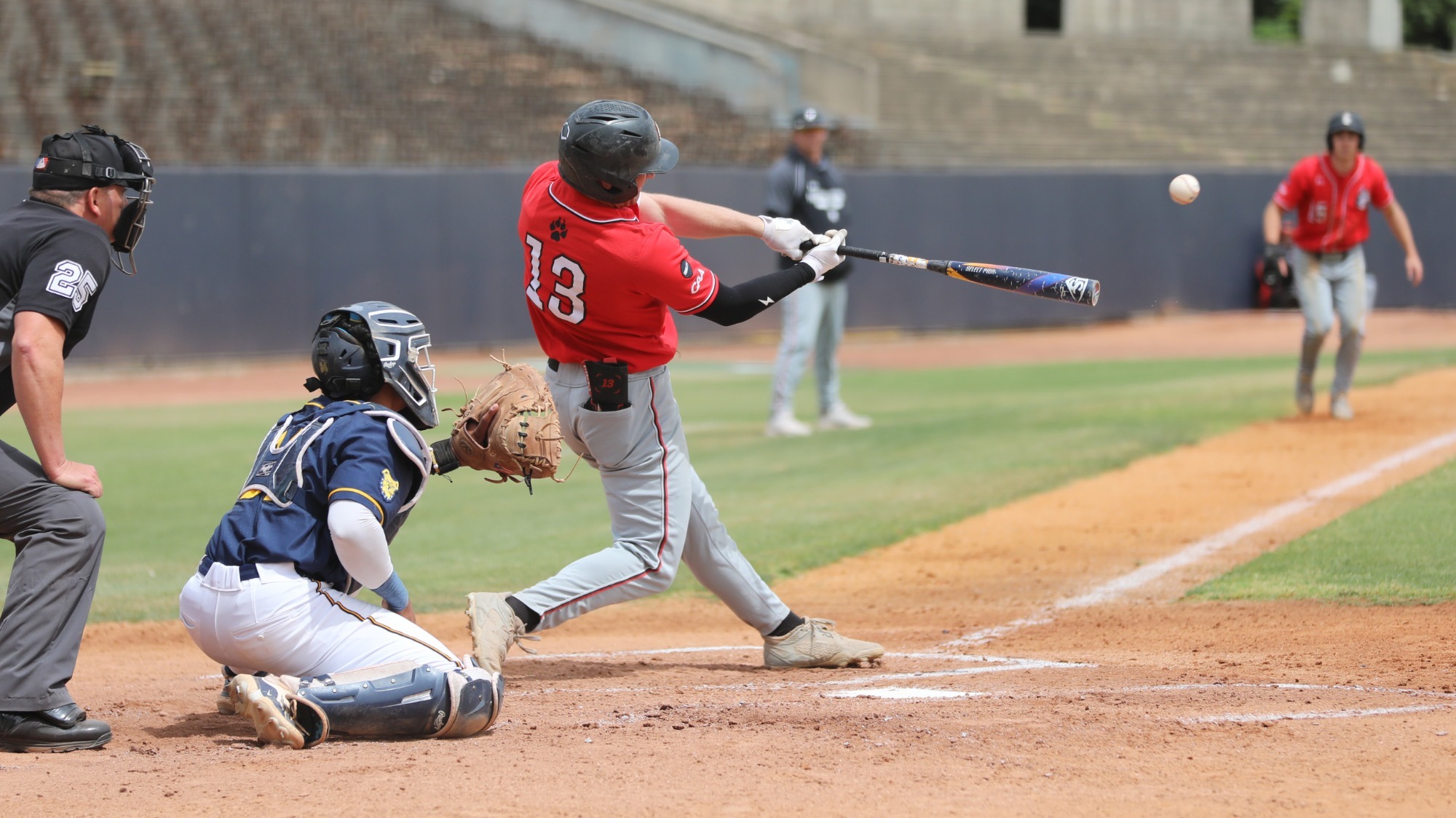 Matt Brinker hits an RBI double in the third inning.