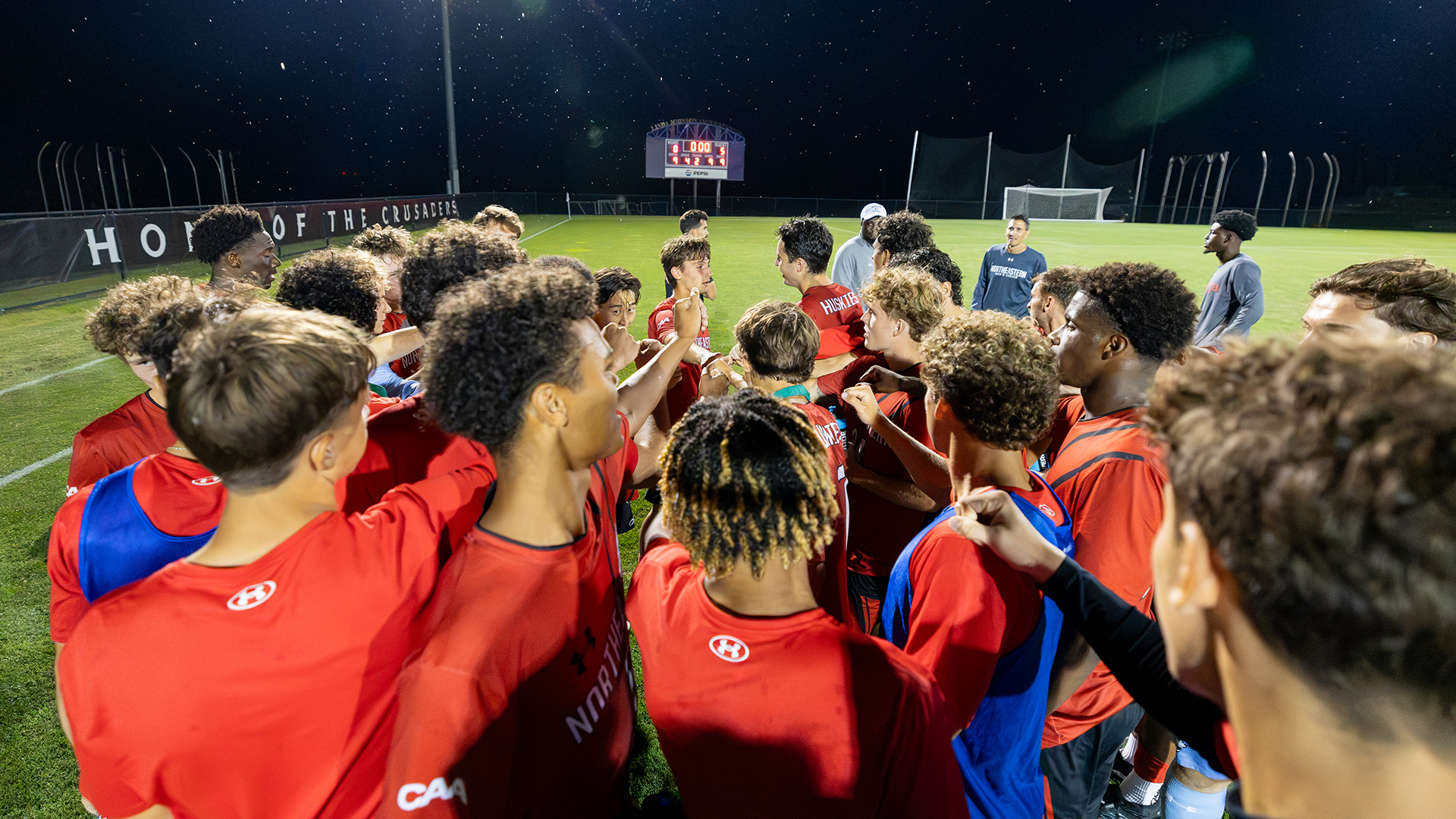Men's Soccer Huddle