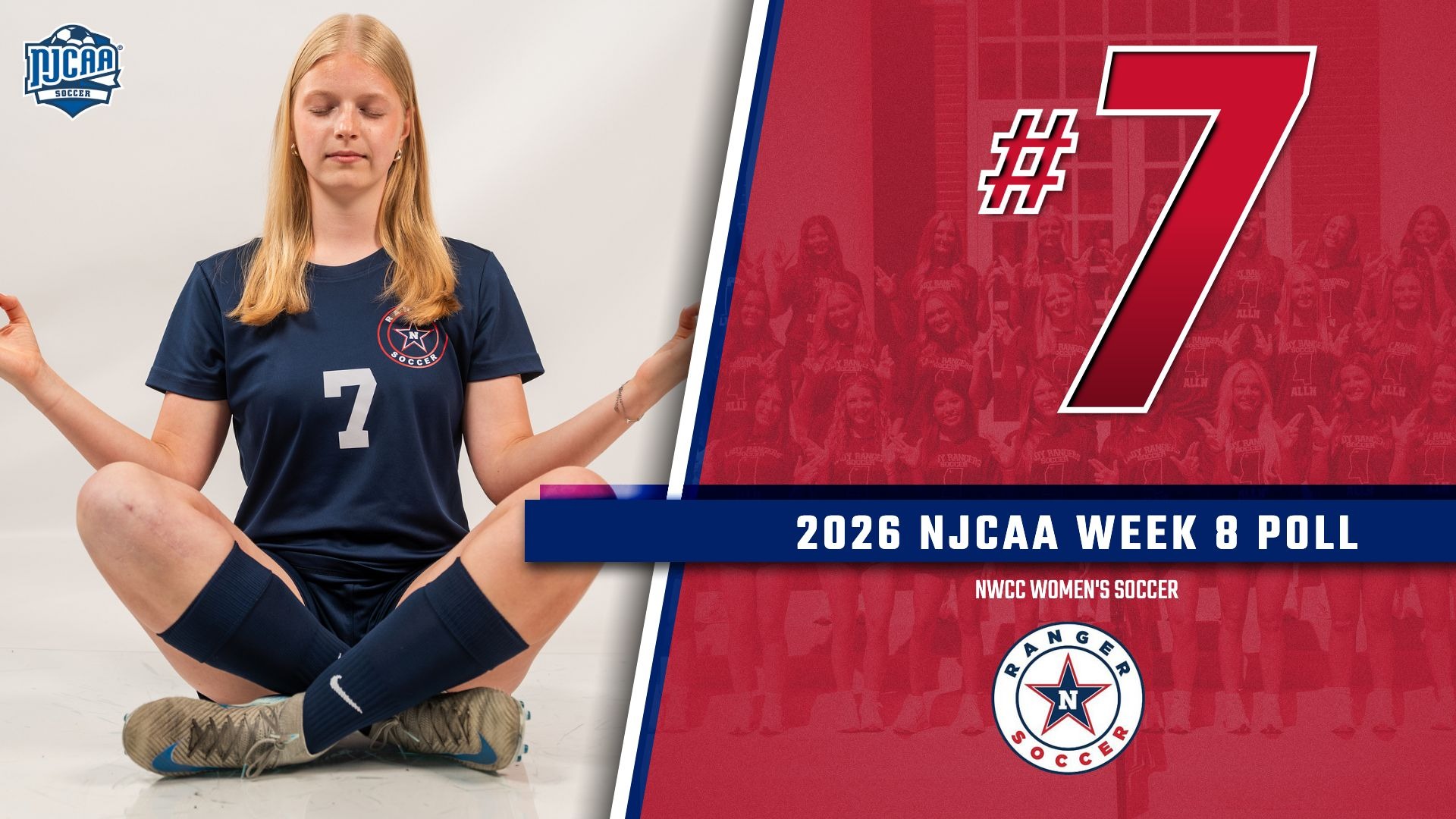 Women's soccer ranked seventh
