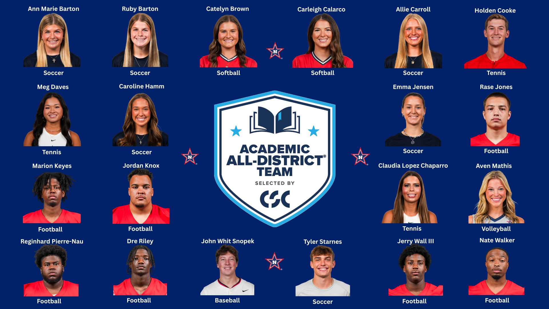 2026 CSC Academic All-District Rangers