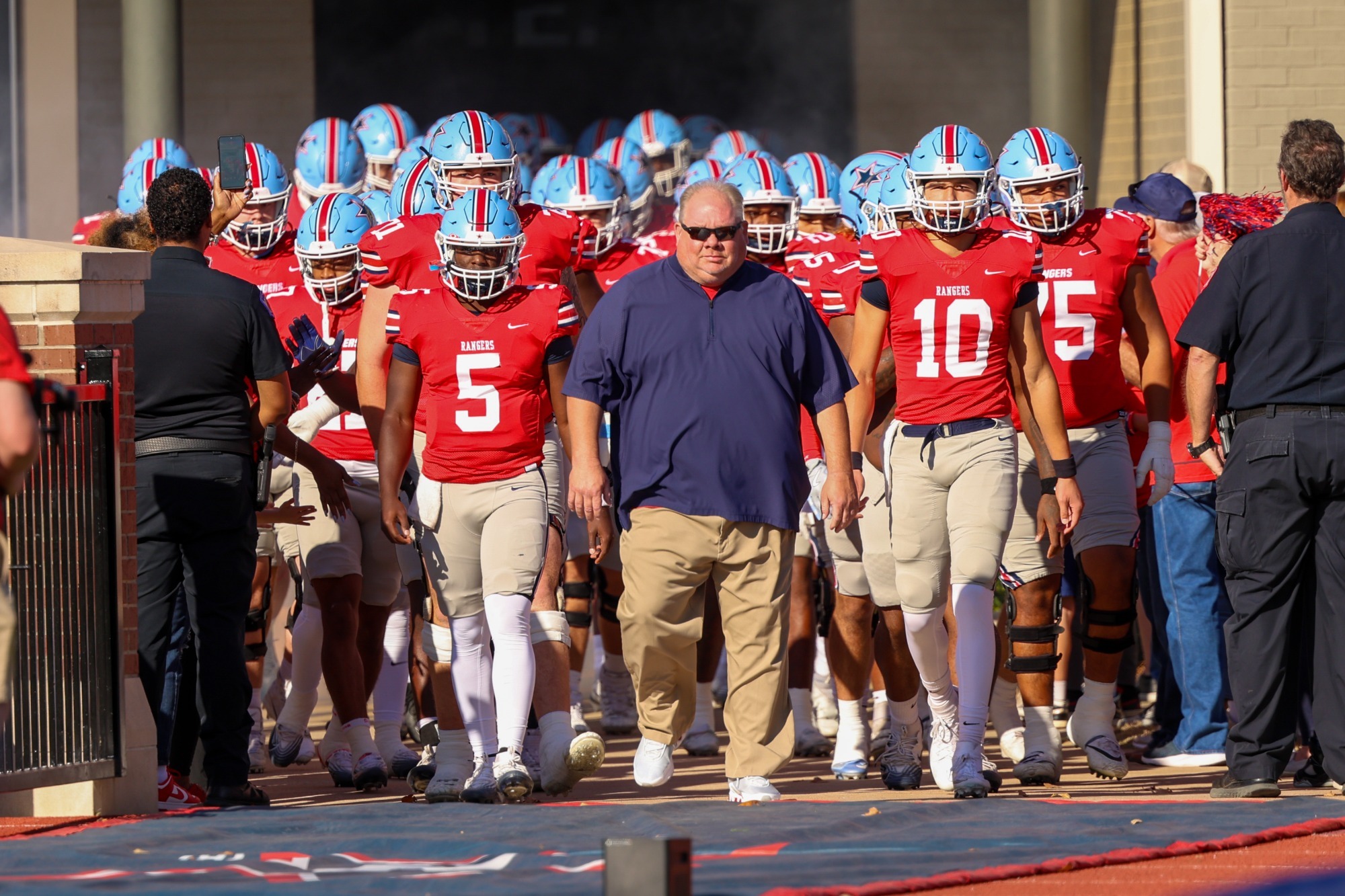 Benjy Parker Leads the Rangers onto the field v. MGCCC.