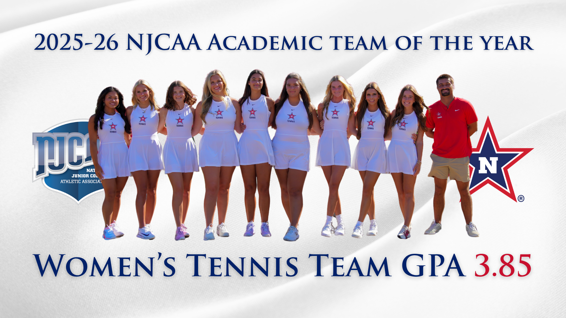 2026 Women's Tennis NJCAA Academic Team of the Year