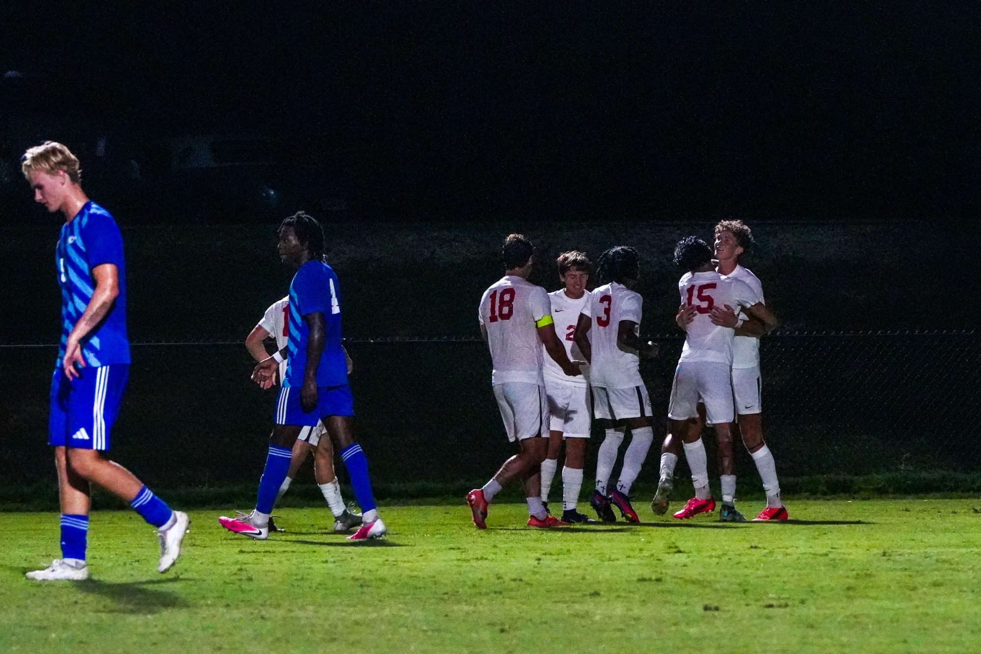 NWCC Men's soccer celebrate Lowrimore's goal in win over Copiah-Lincoln