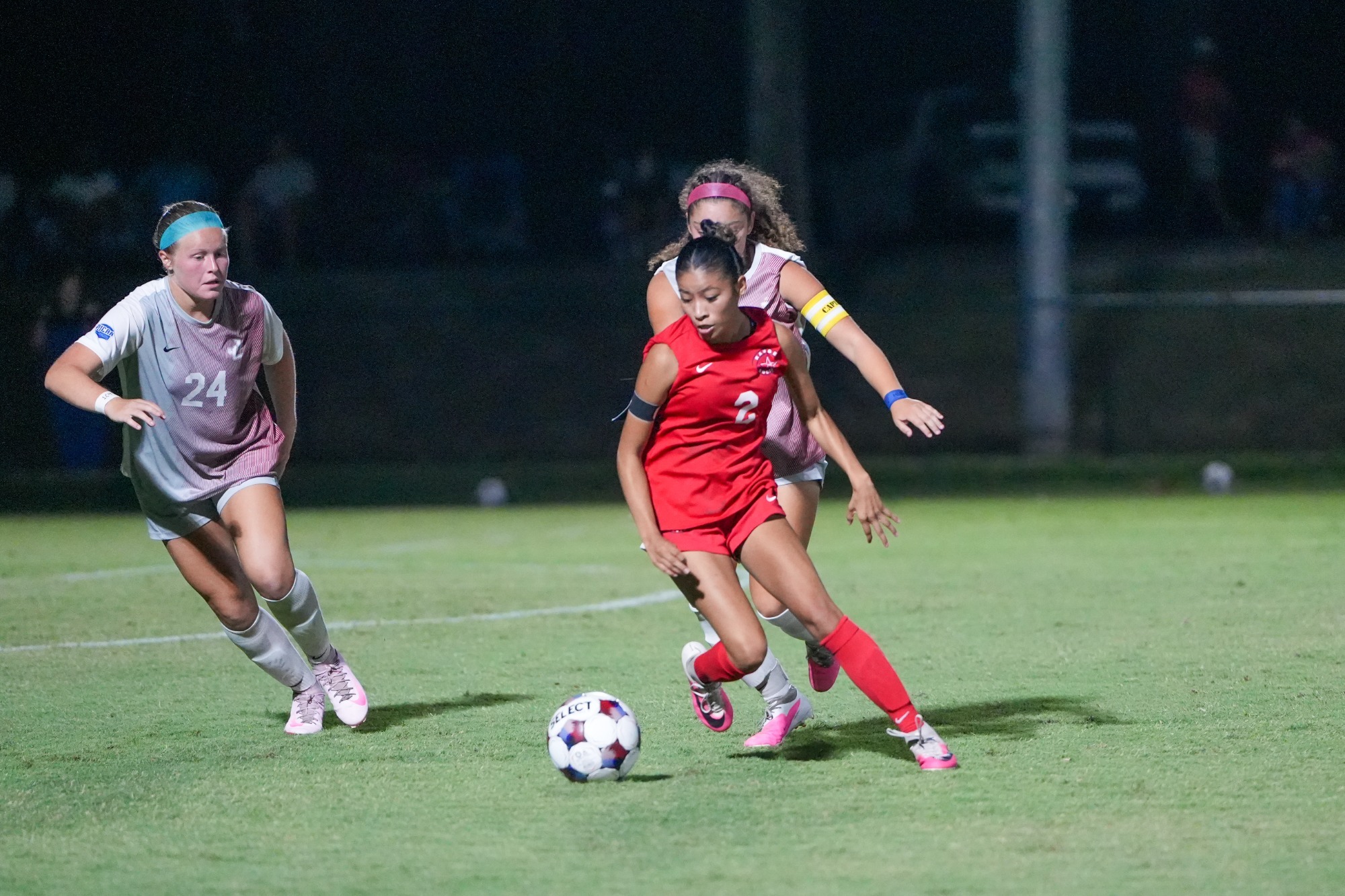 Yazzlin Alex works with the ball against Jones College