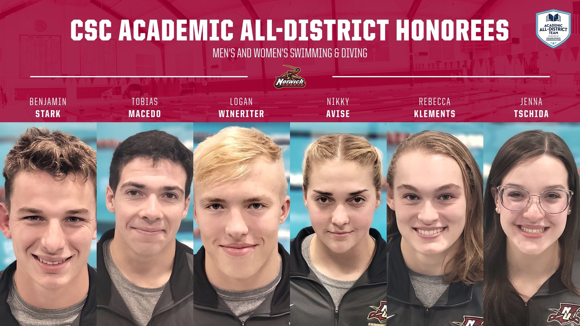 Swimming & Diving Six Cadets earn spots on CSC Academic AllDistrict