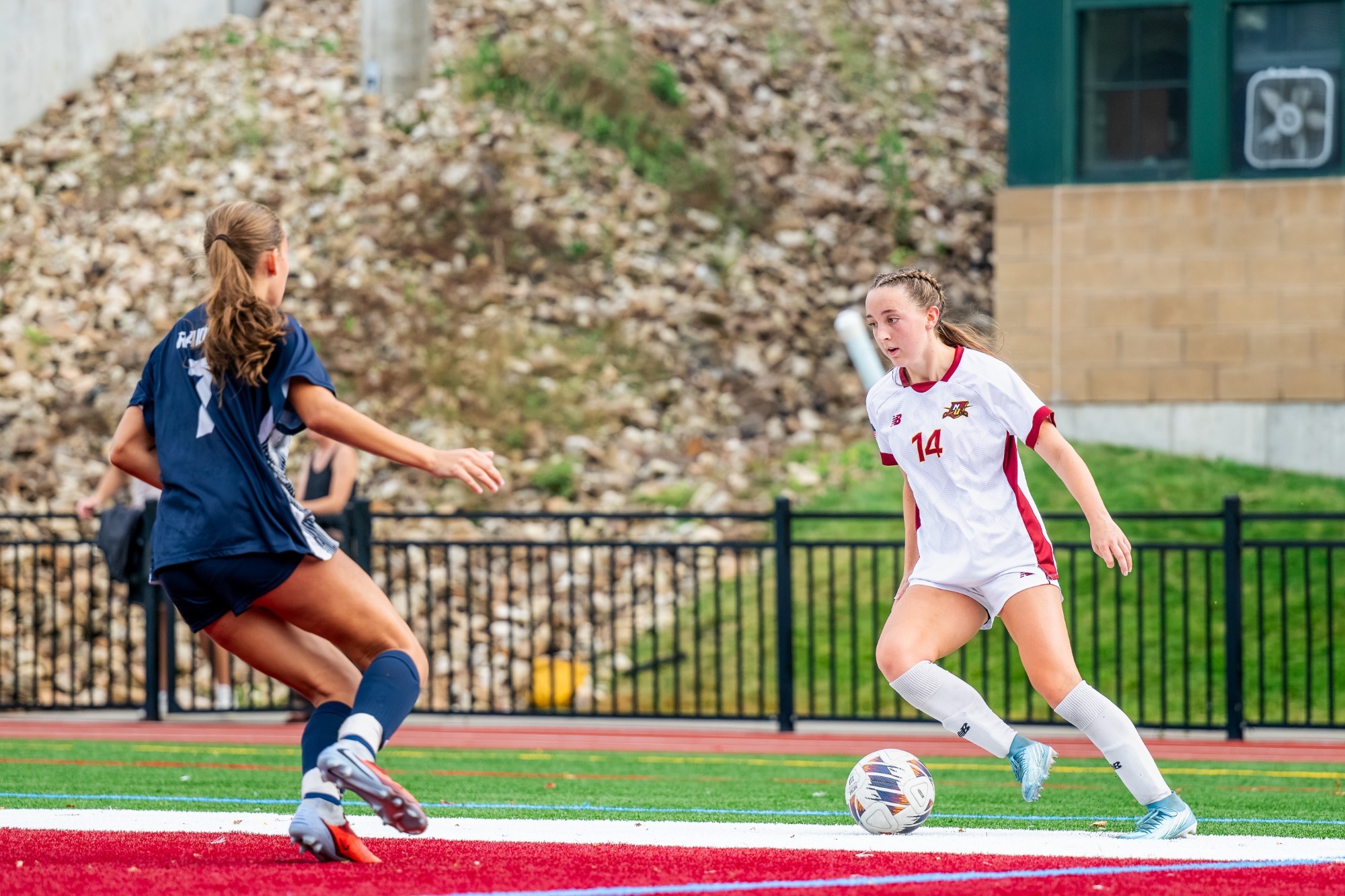Smith on the ball in the attacking third.