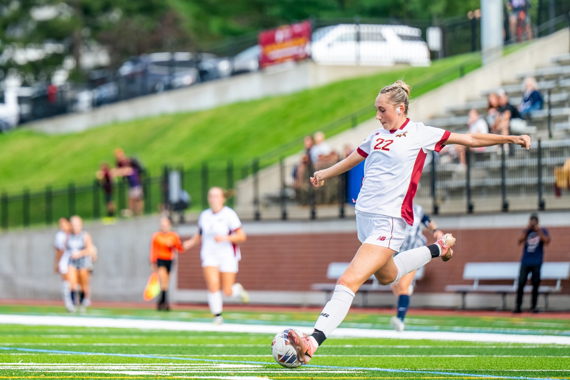 Guarriello lining up a shot in the attacking third. 